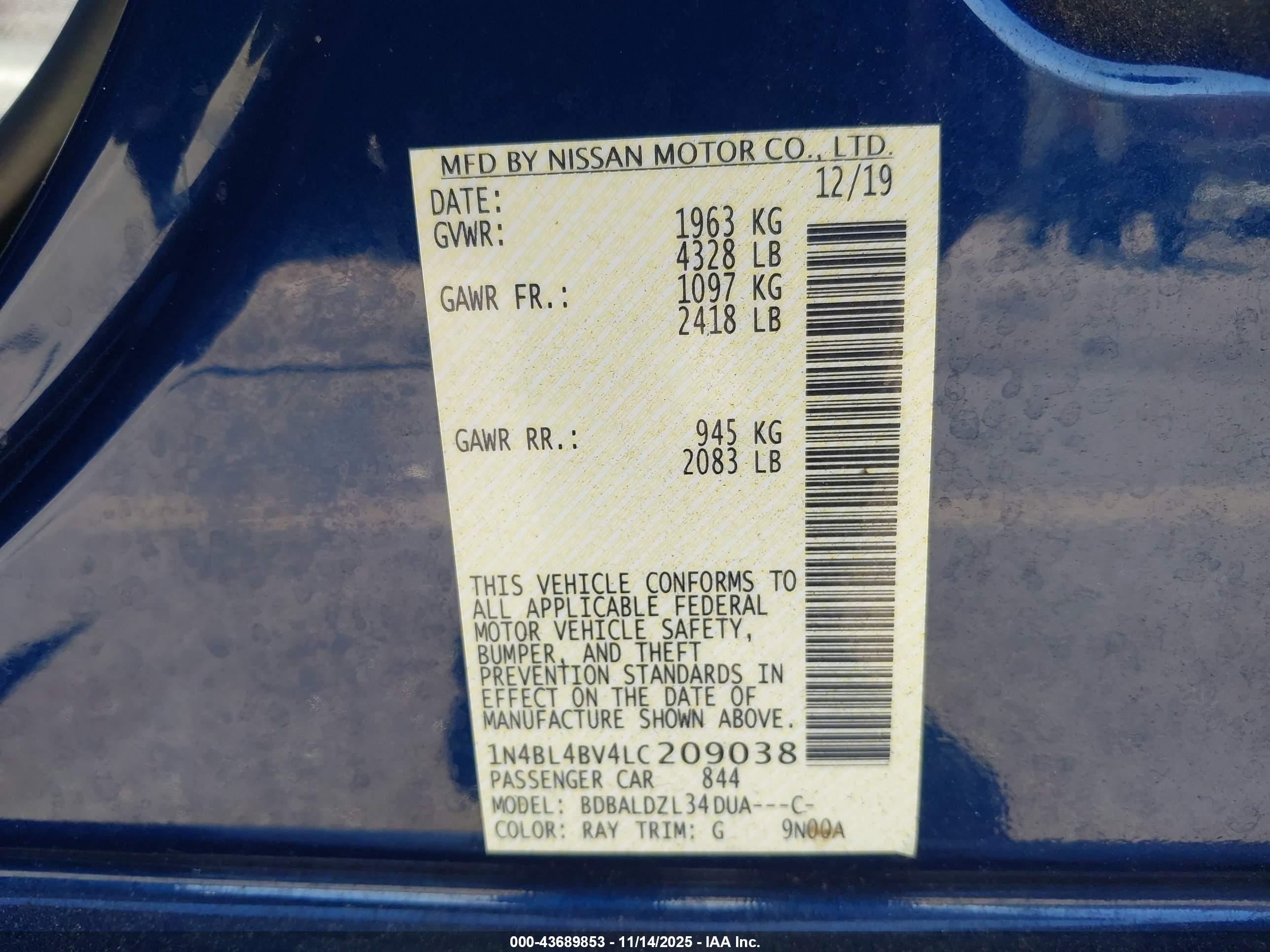 NISSAN ALTIMA image 9