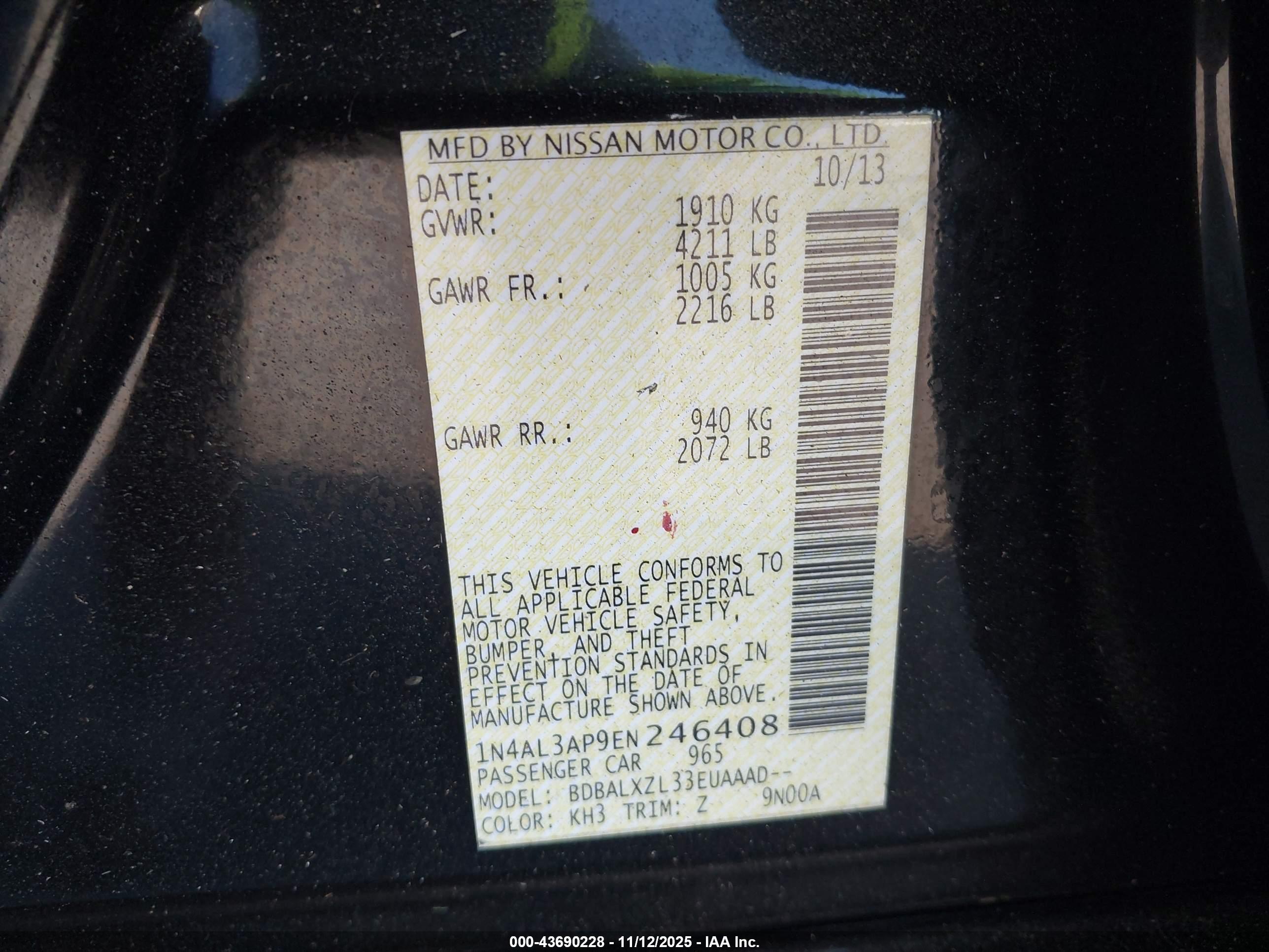 NISSAN ALTIMA image 9