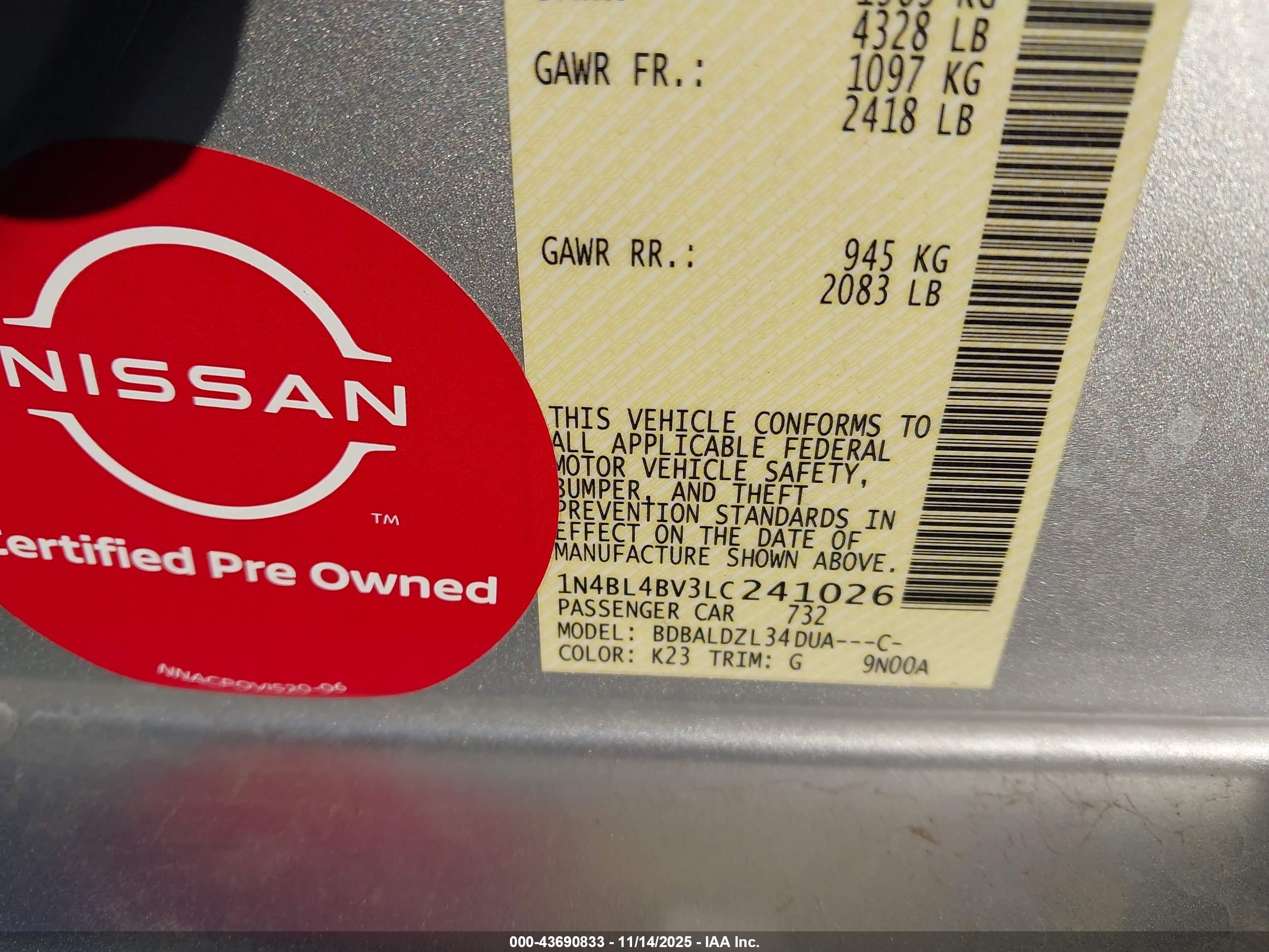 NISSAN ALTIMA image 9