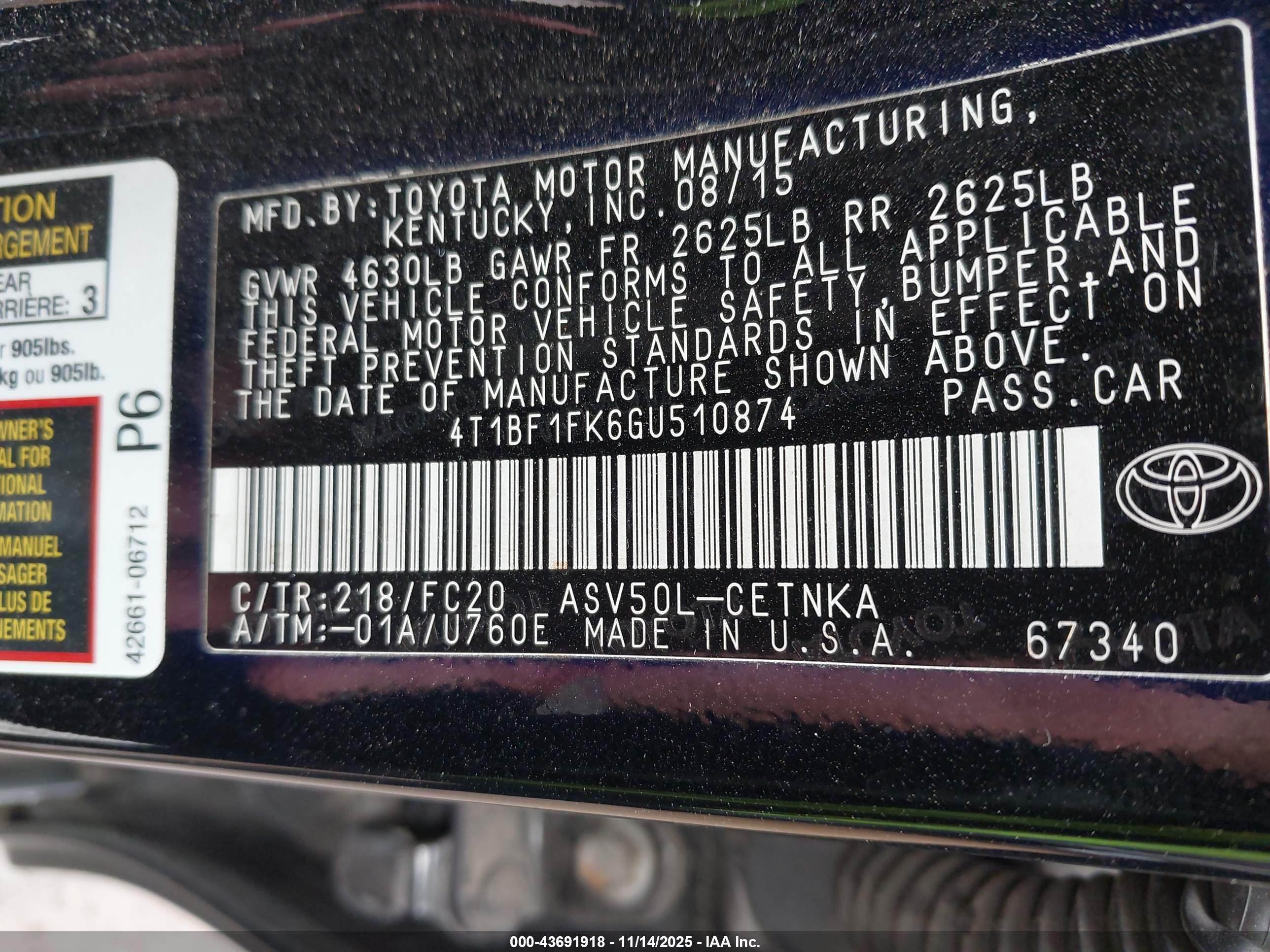 TOYOTA CAMRY image 9