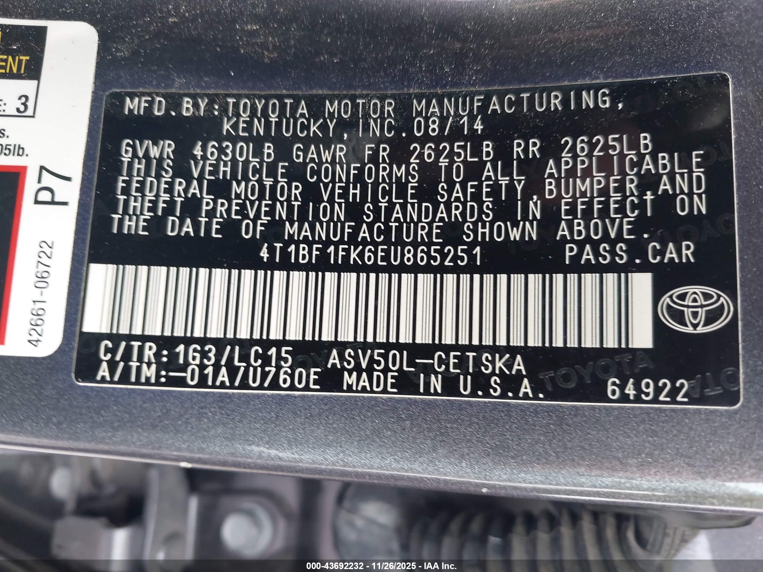 TOYOTA CAMRY image 9