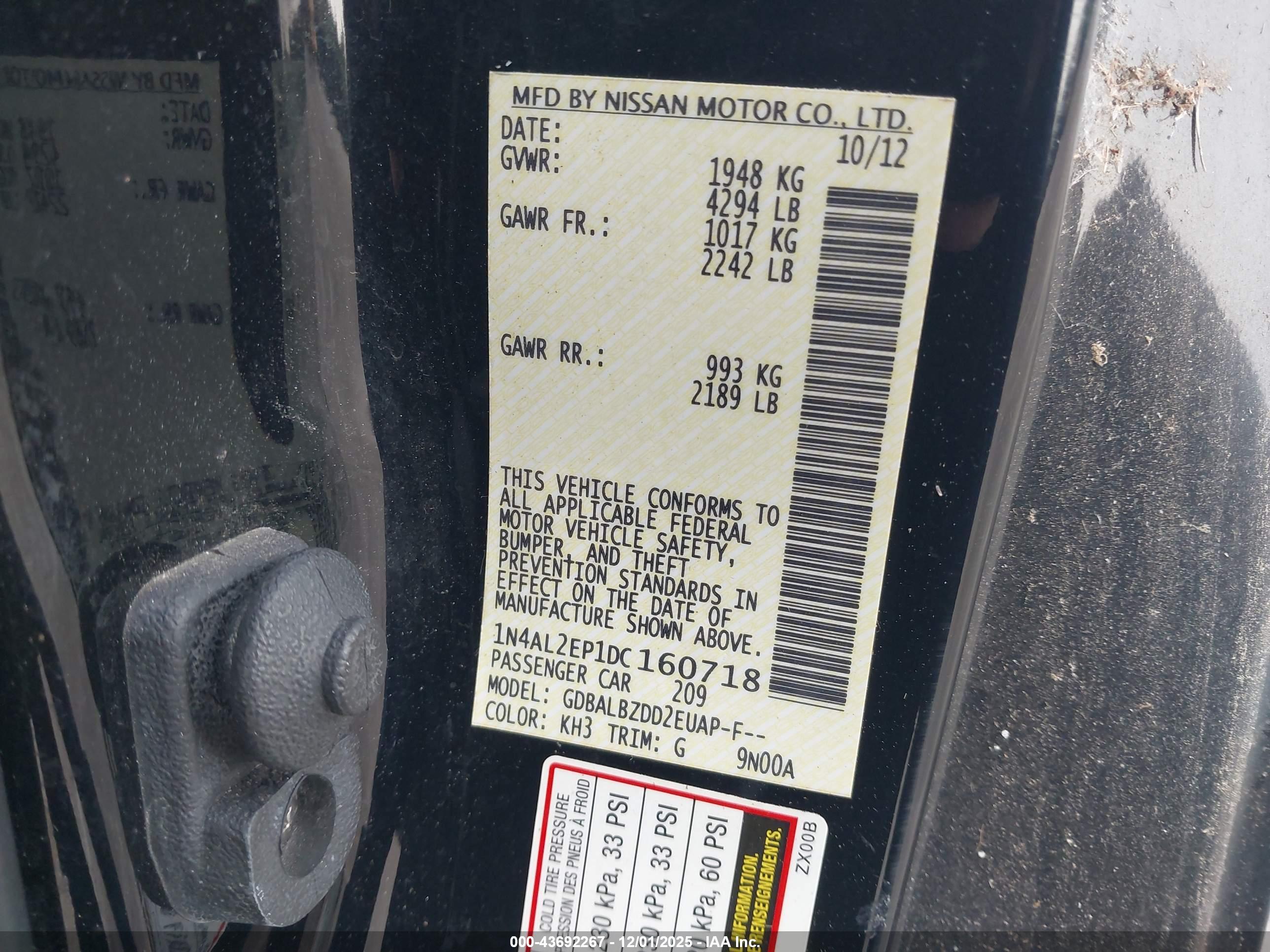 NISSAN ALTIMA image 9