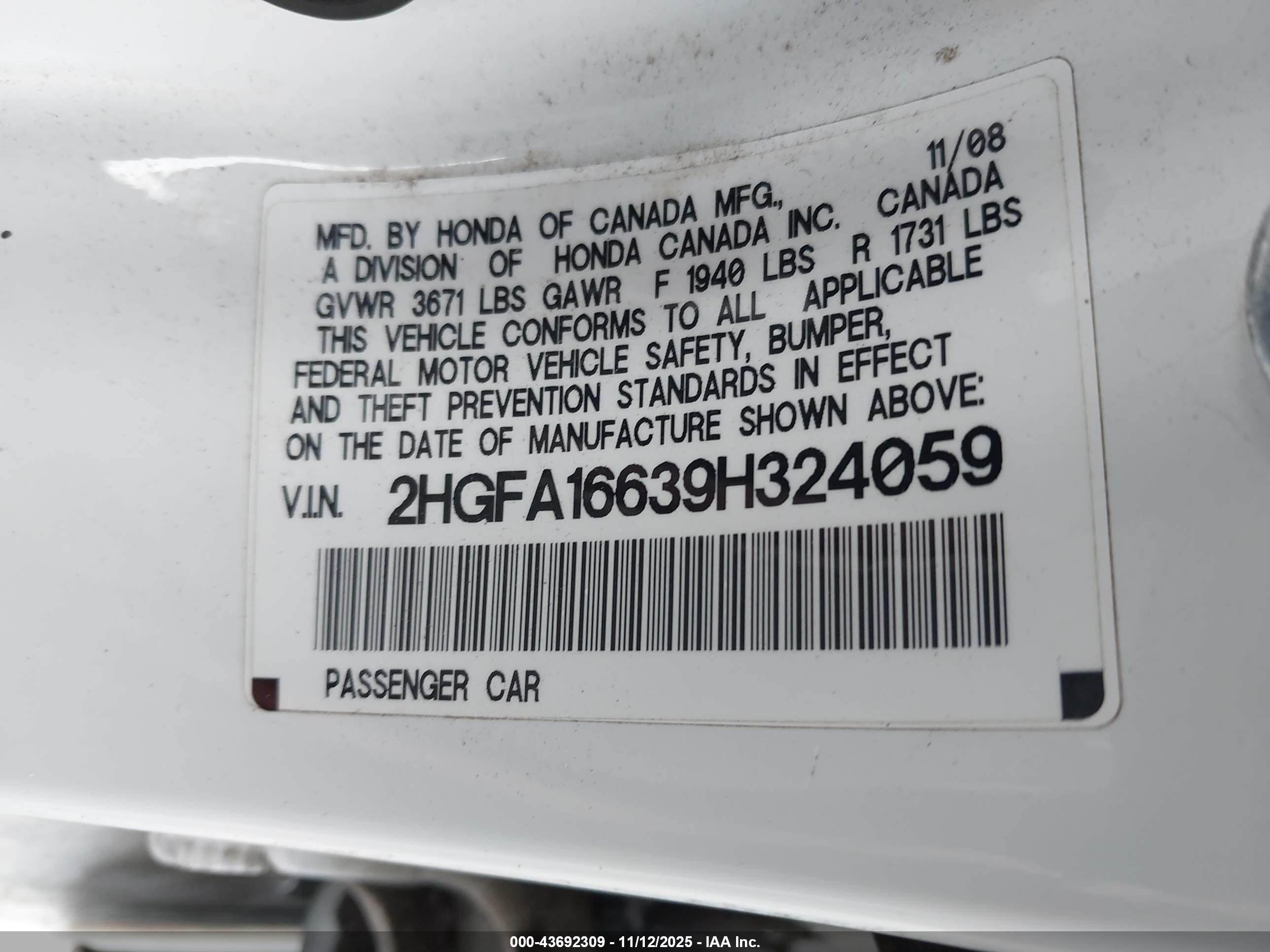 HONDA CIVIC image 9