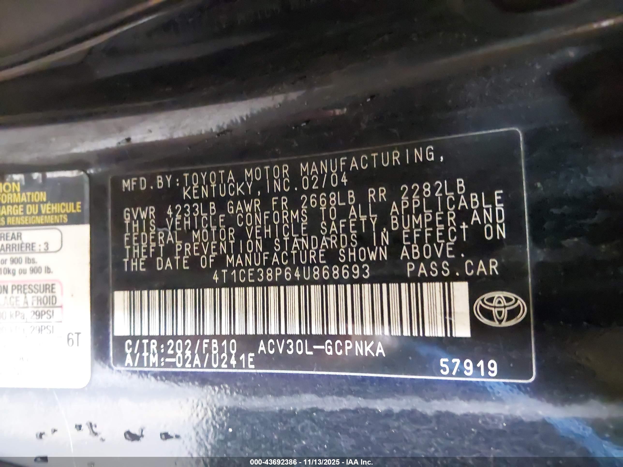 TOYOTA CAMRY image 9