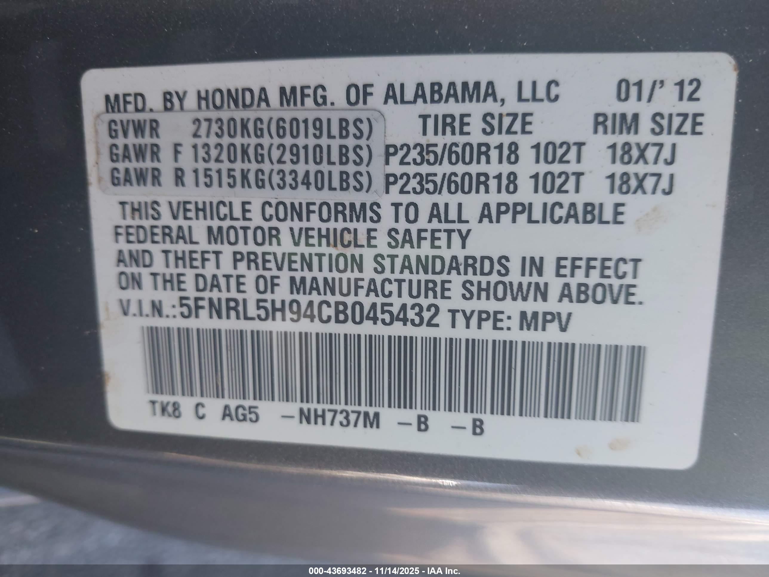 HONDA ODYSSEY image 9