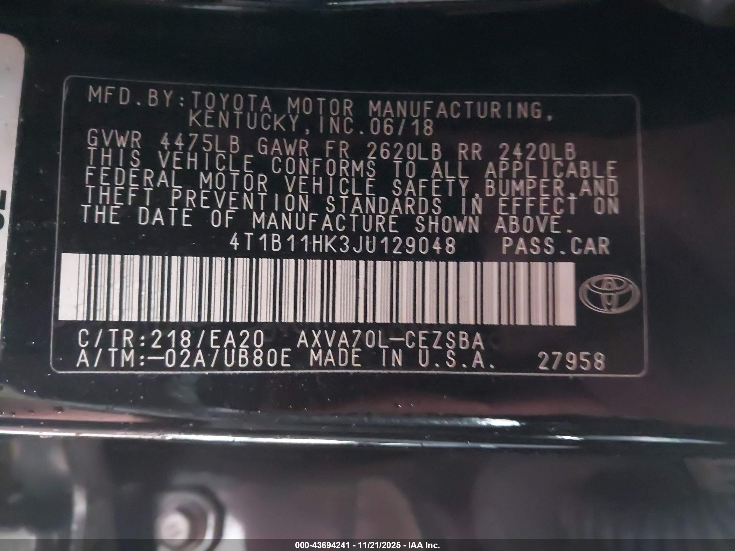 TOYOTA CAMRY image 9