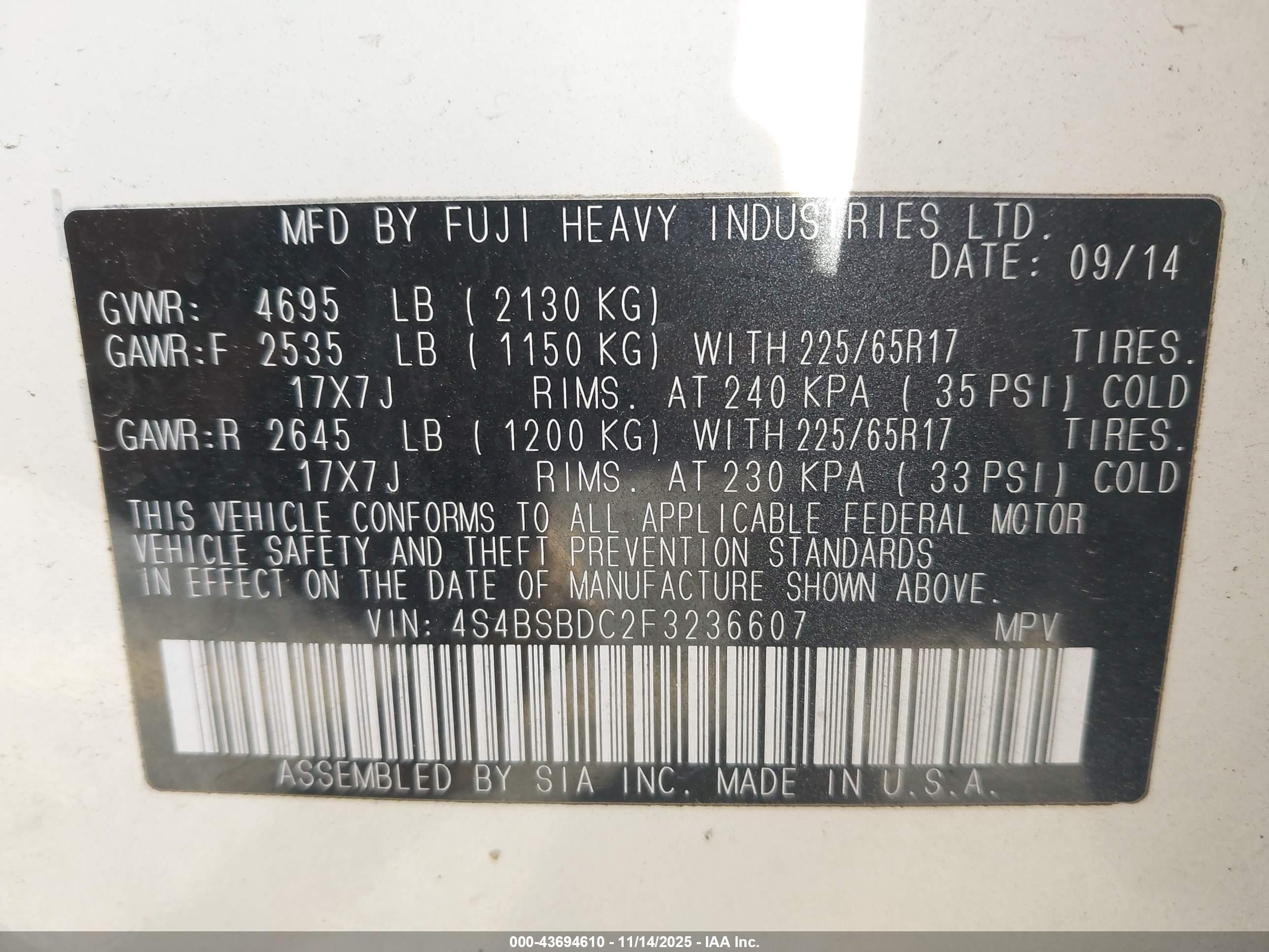 SUBARU OUTBACK image 9