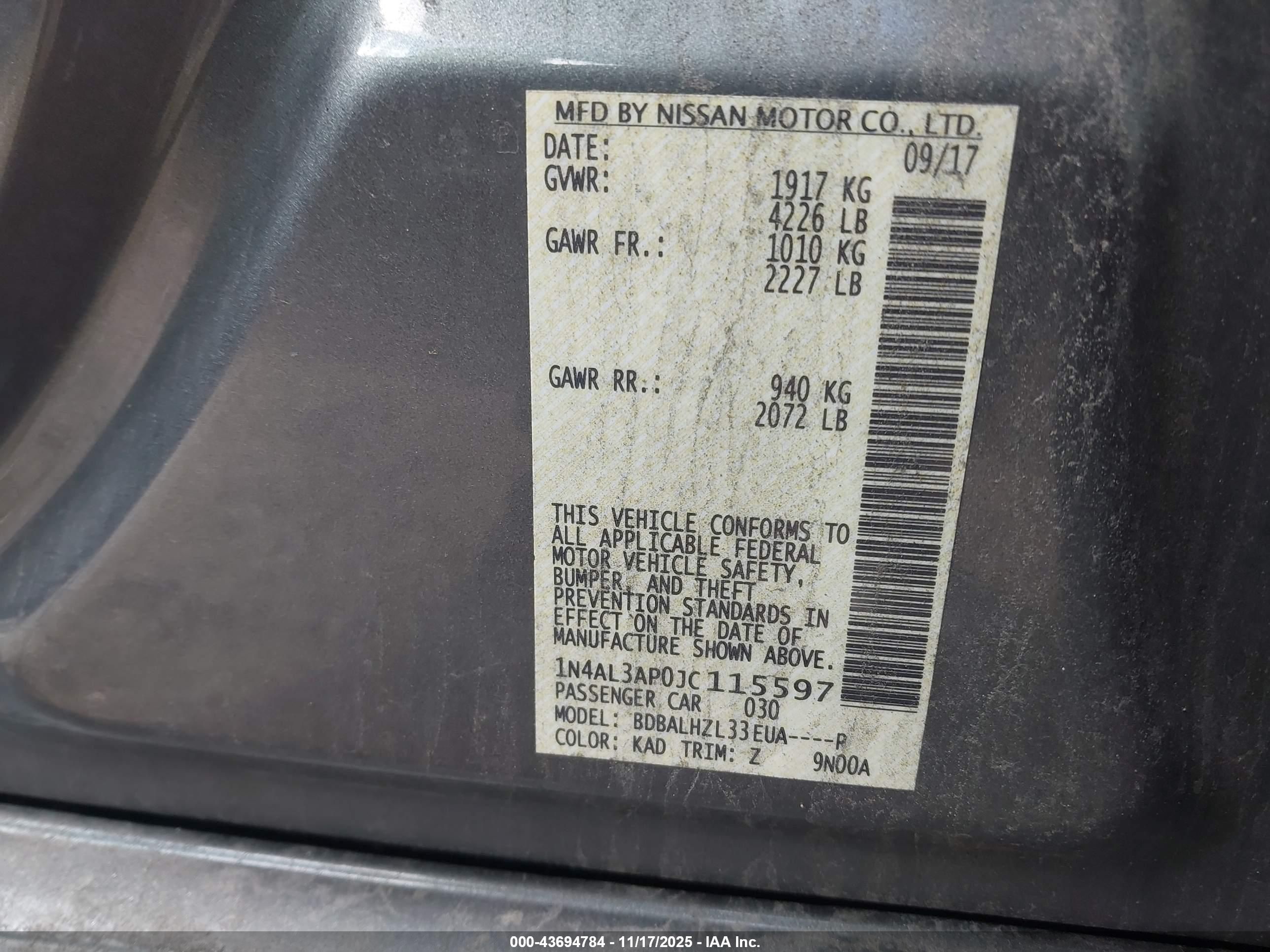 NISSAN ALTIMA image 9