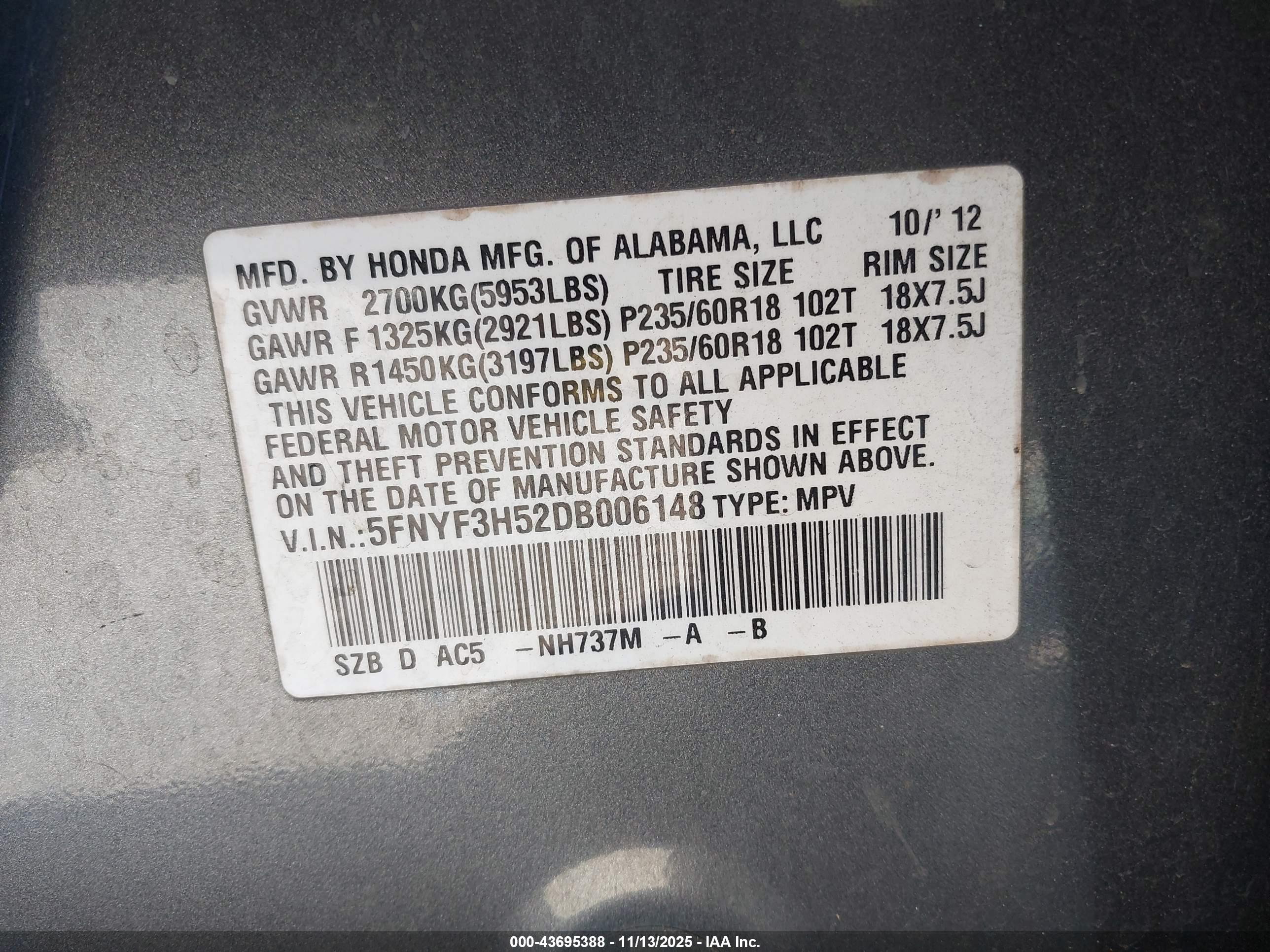 HONDA PILOT image 9