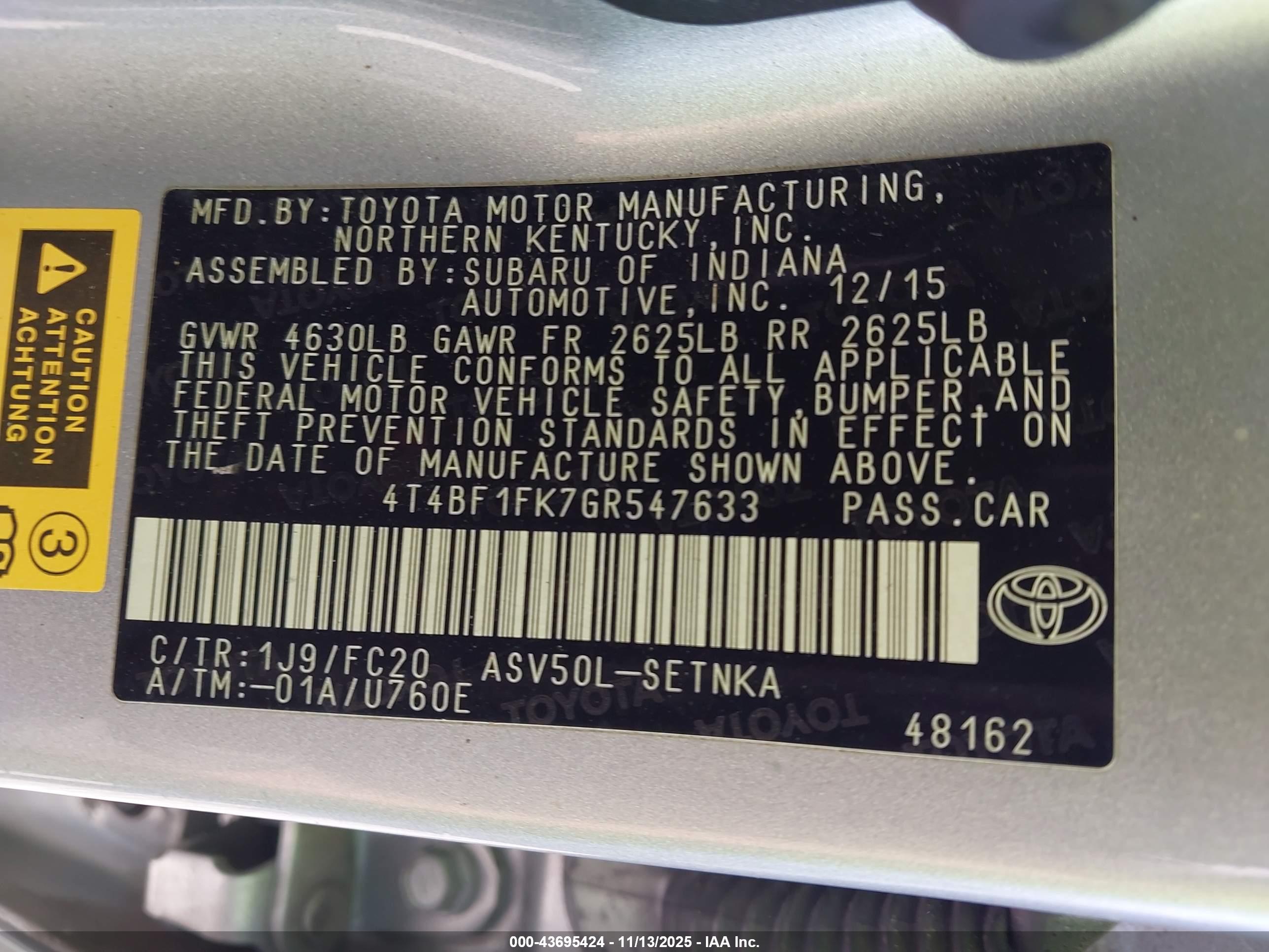 TOYOTA CAMRY image 9