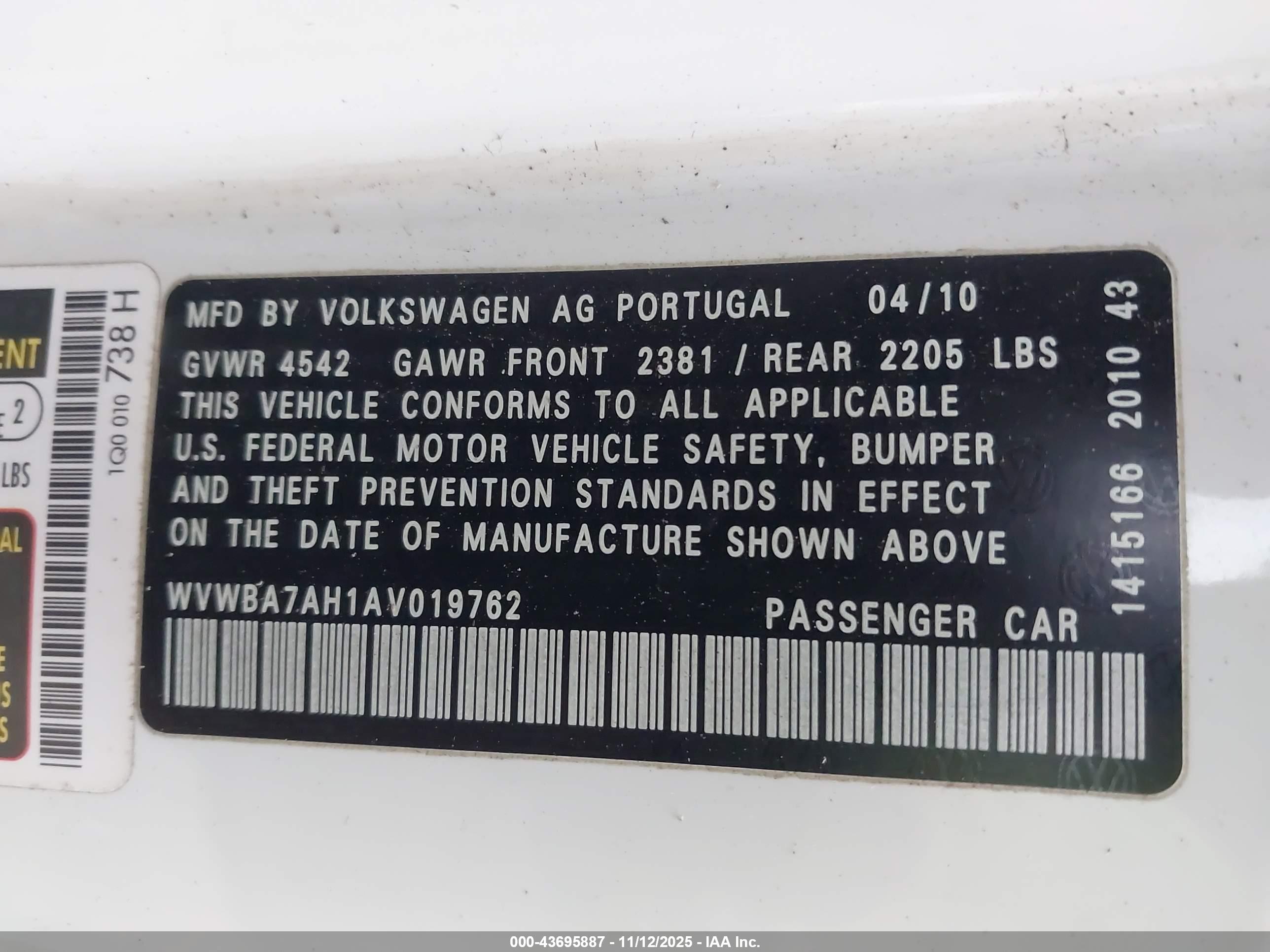 VOLKSWAGEN EOS image 9
