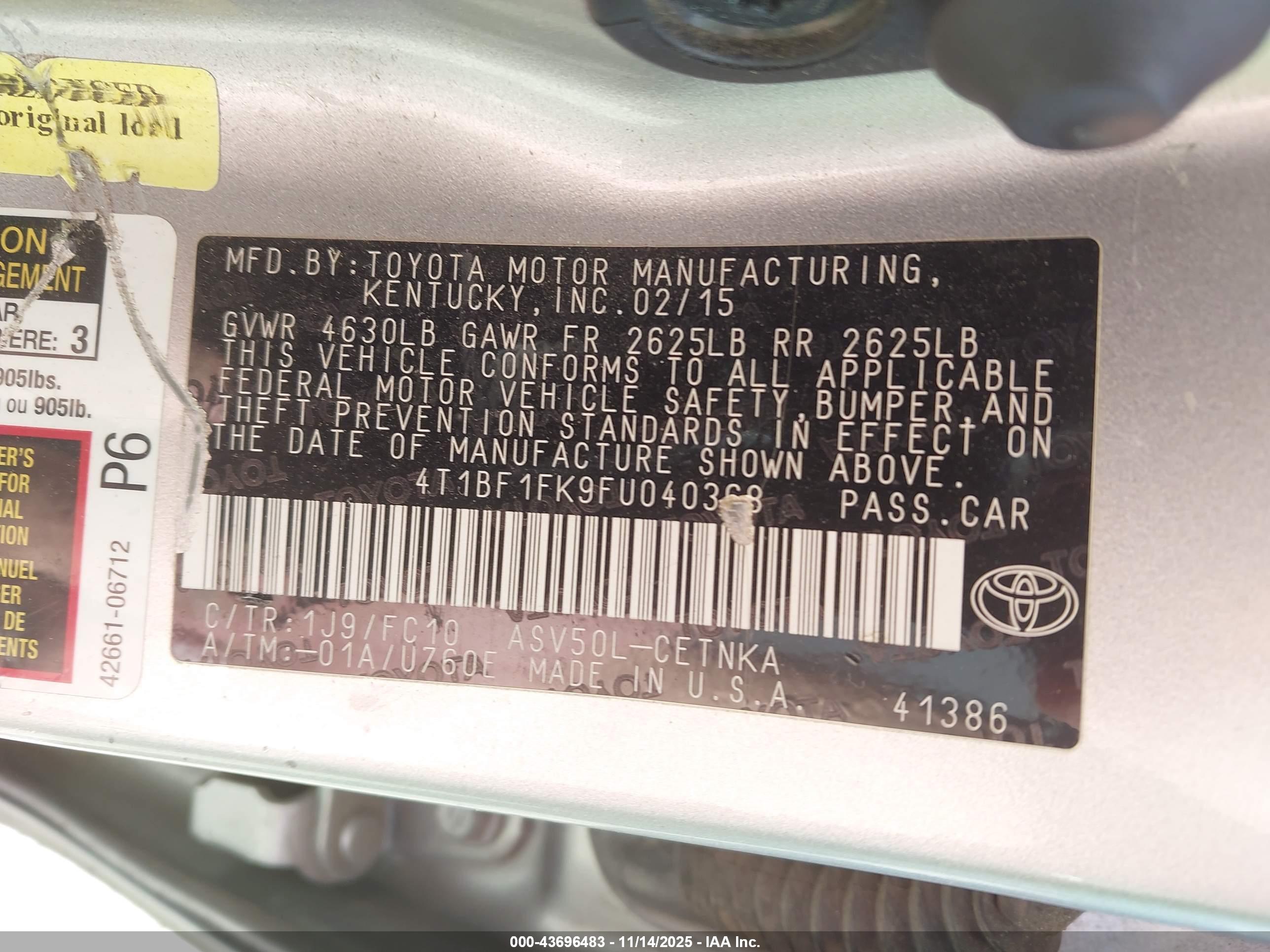 TOYOTA CAMRY image 9