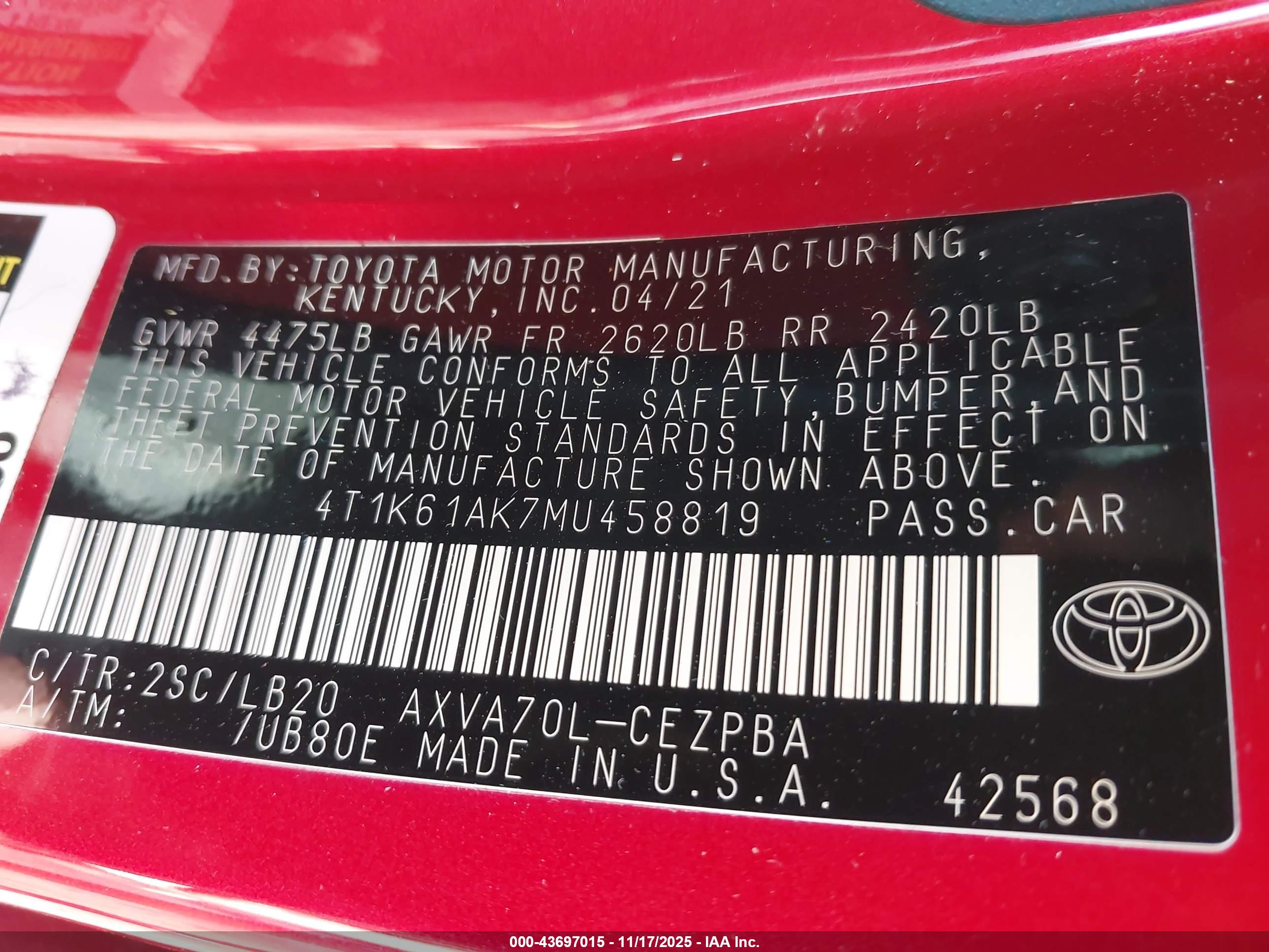 TOYOTA CAMRY image 9