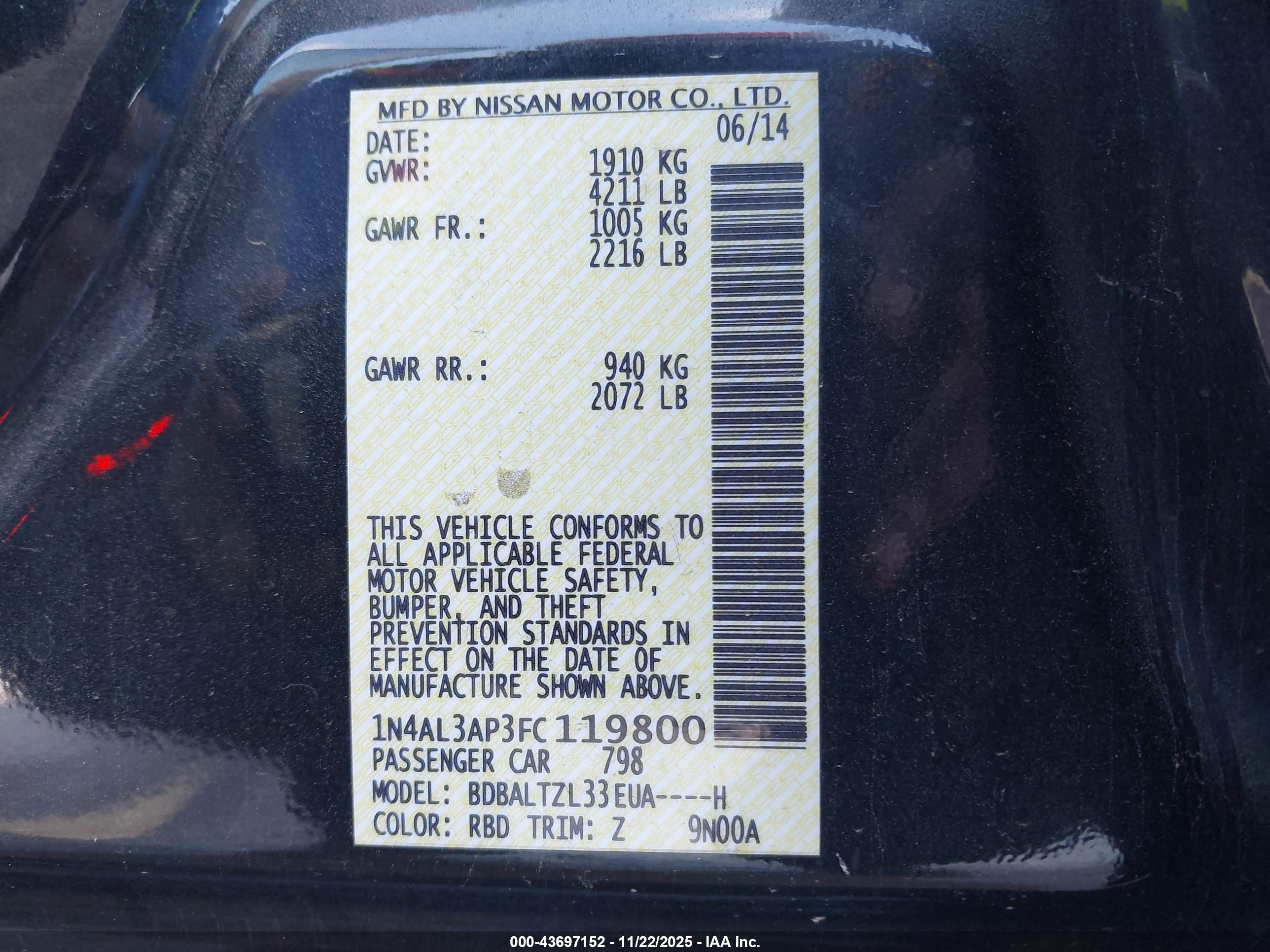 NISSAN ALTIMA image 9