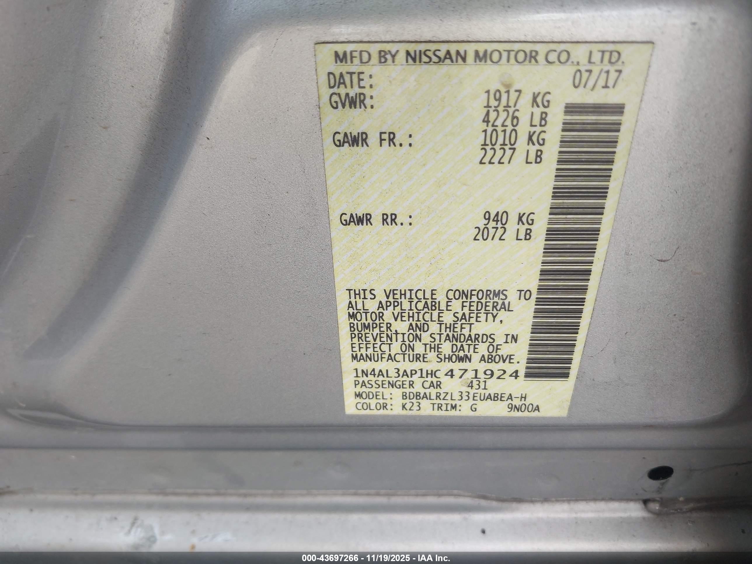NISSAN ALTIMA image 9