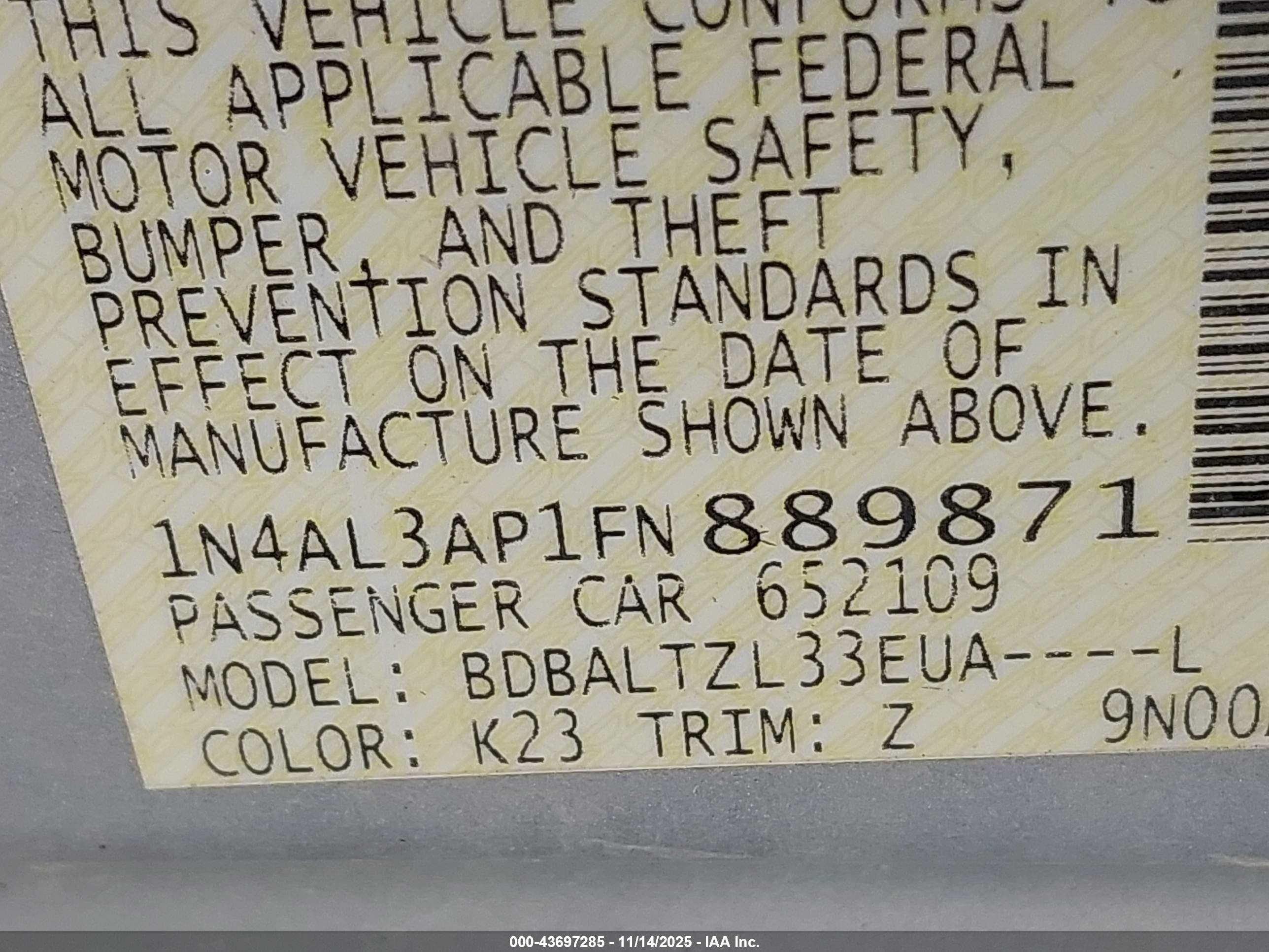 NISSAN ALTIMA image 9