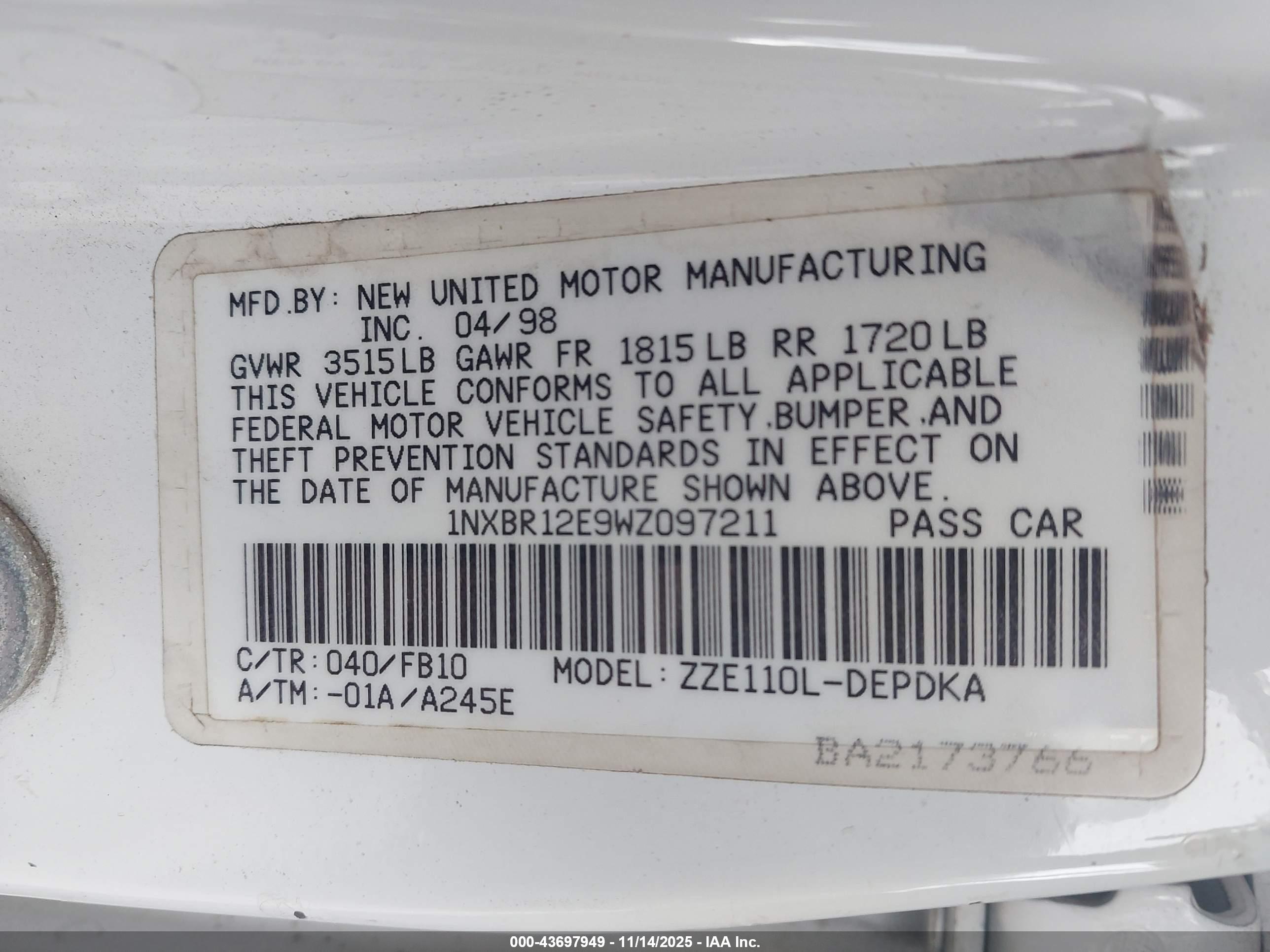 TOYOTA COROLLA image 9