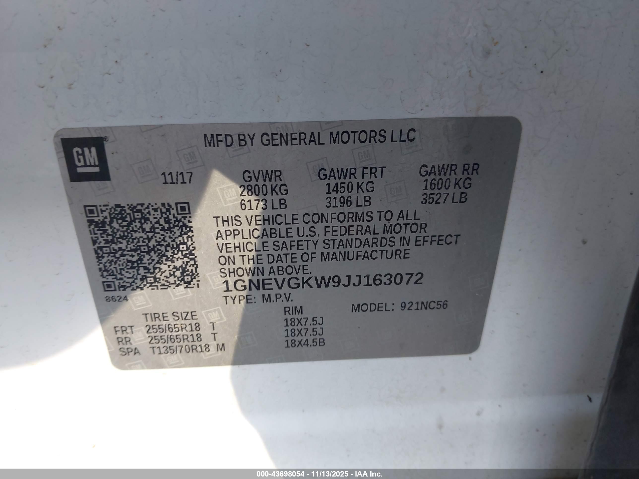 CHEVROLET TRAVERSE image 9