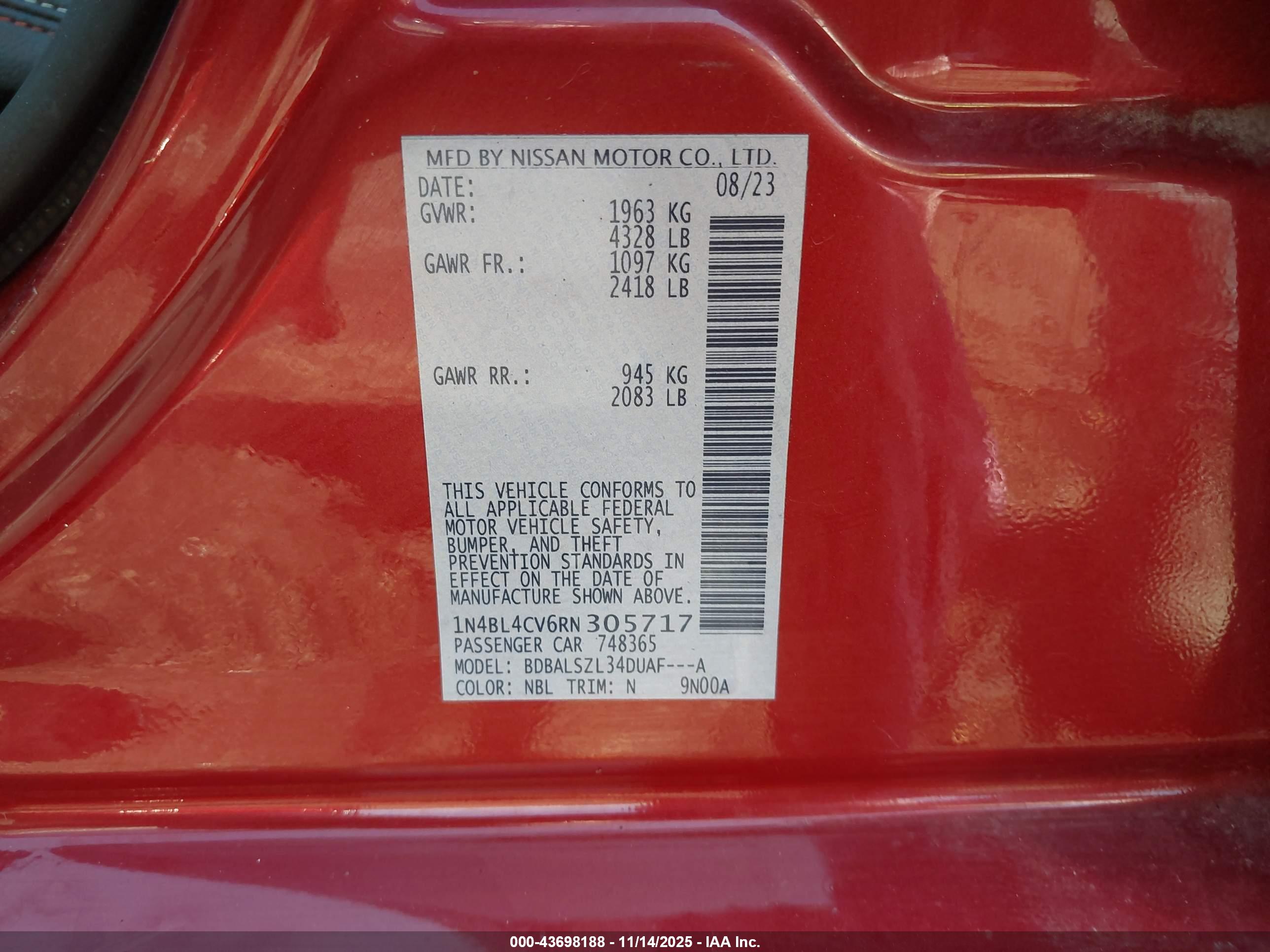 NISSAN ALTIMA image 9