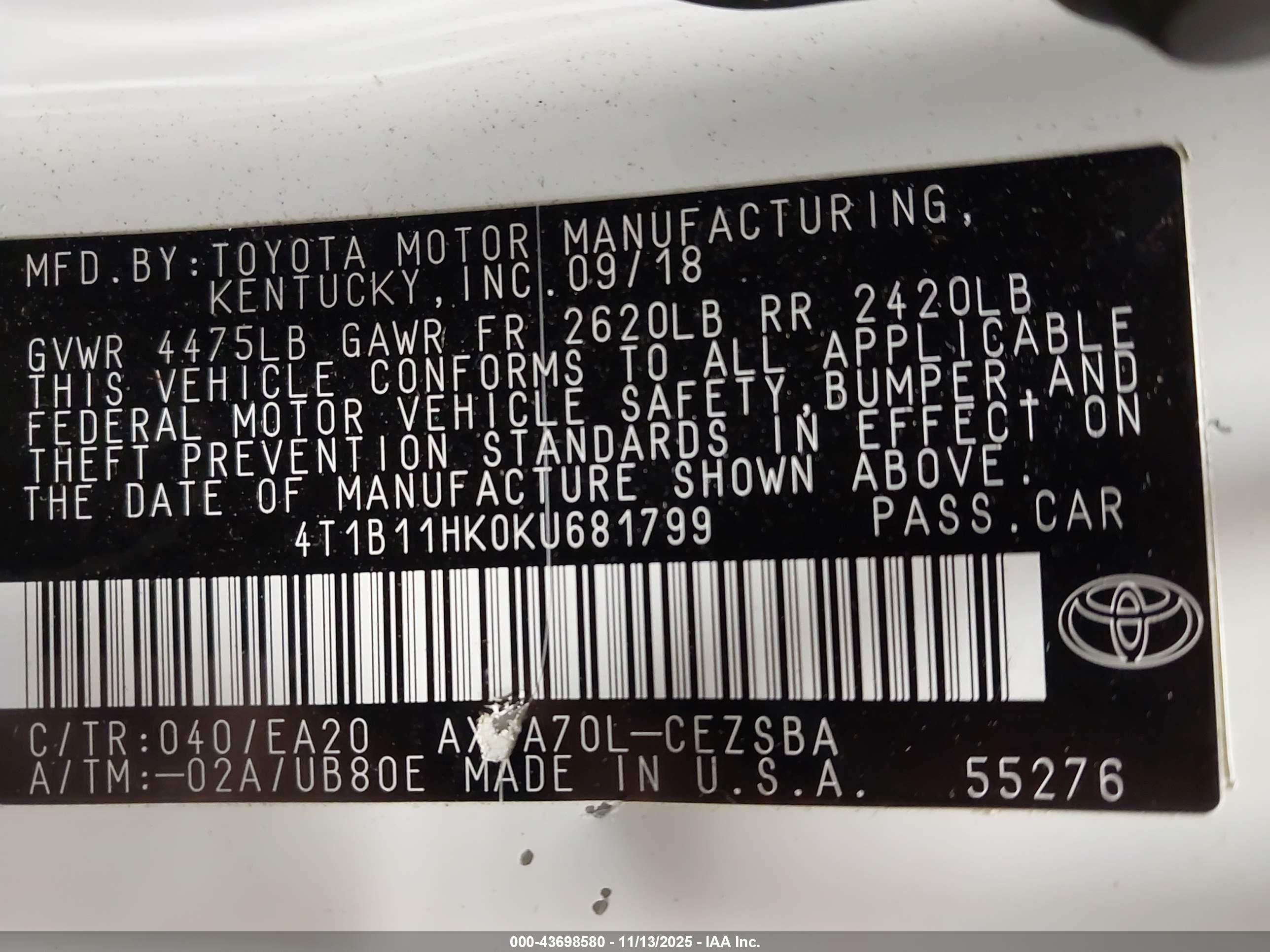 TOYOTA CAMRY image 9