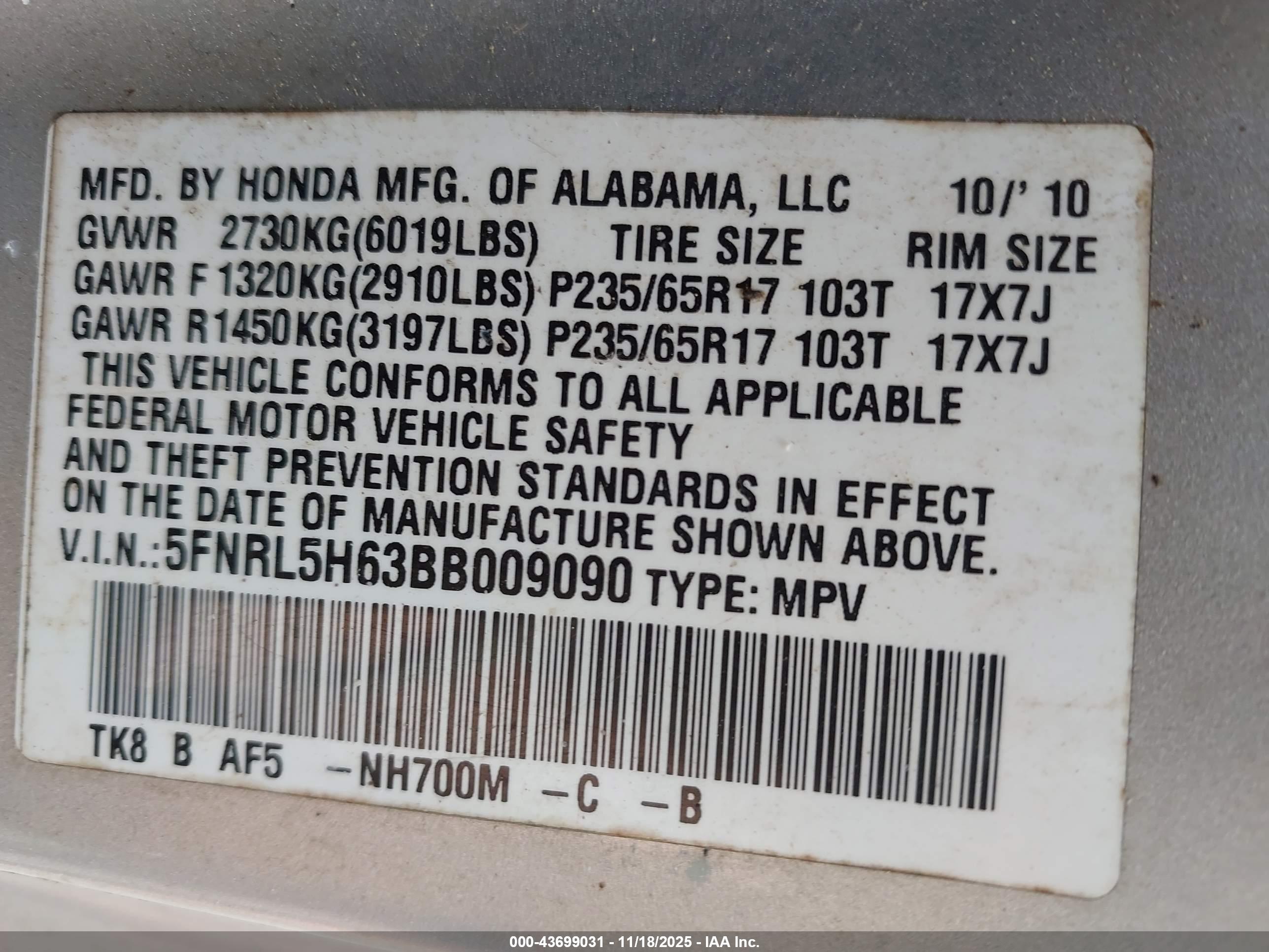 HONDA ODYSSEY image 9