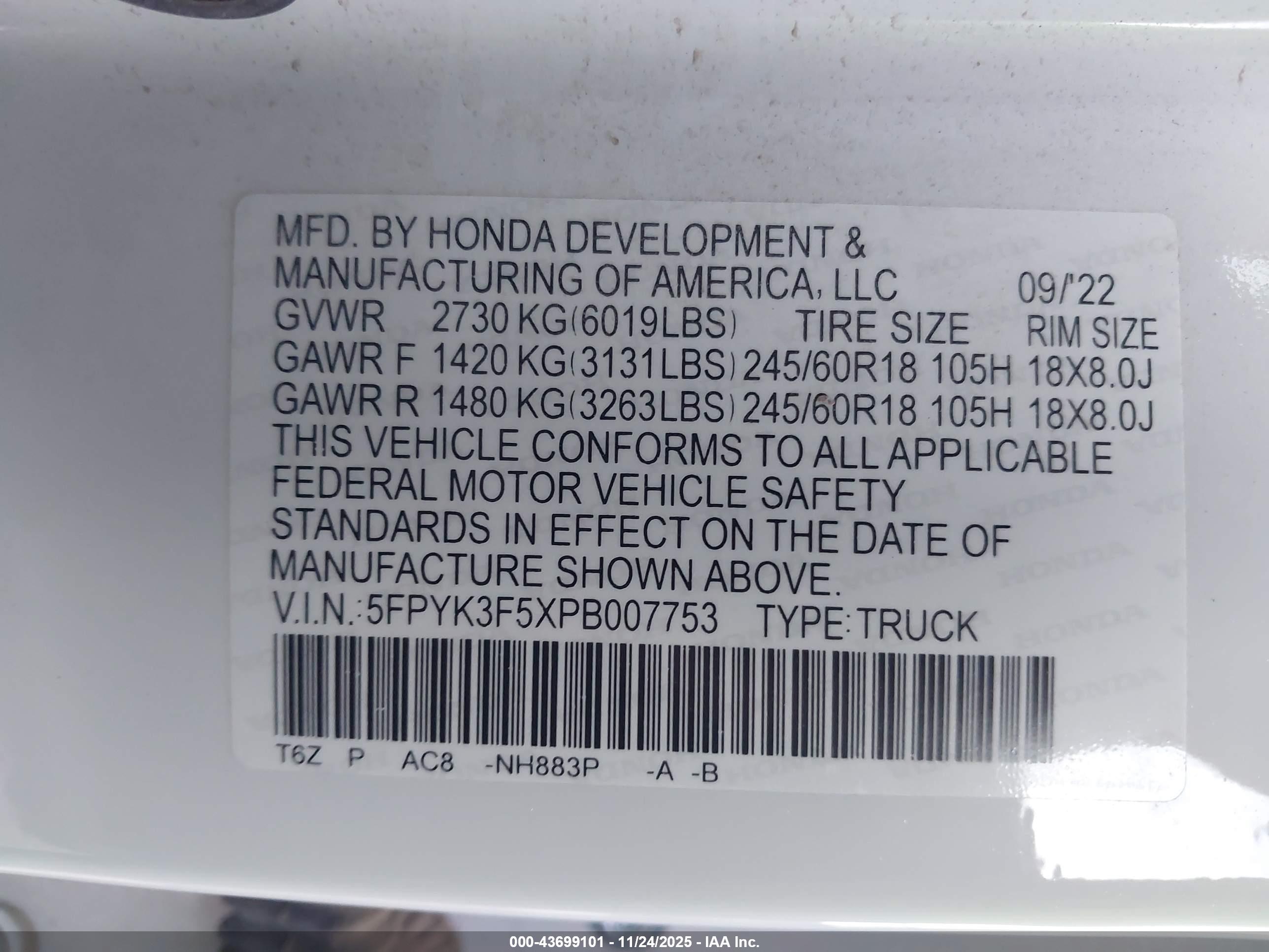HONDA RIDGELINE image 9