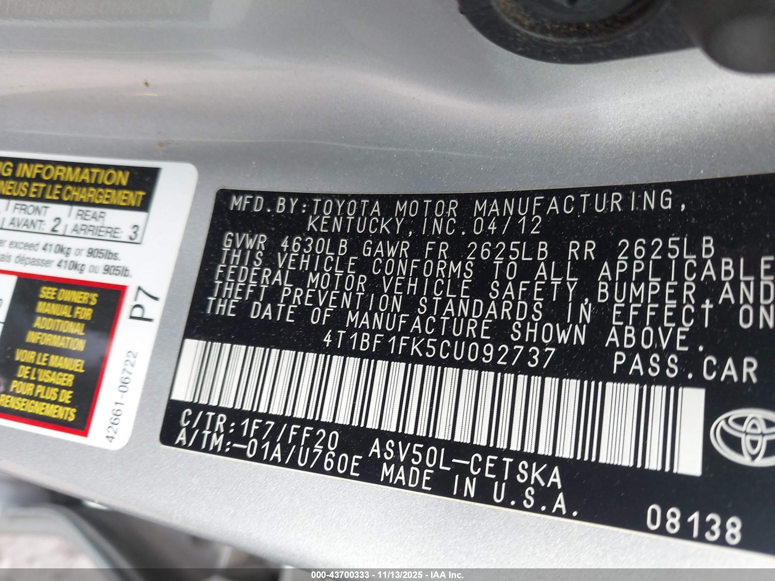 TOYOTA CAMRY image 9