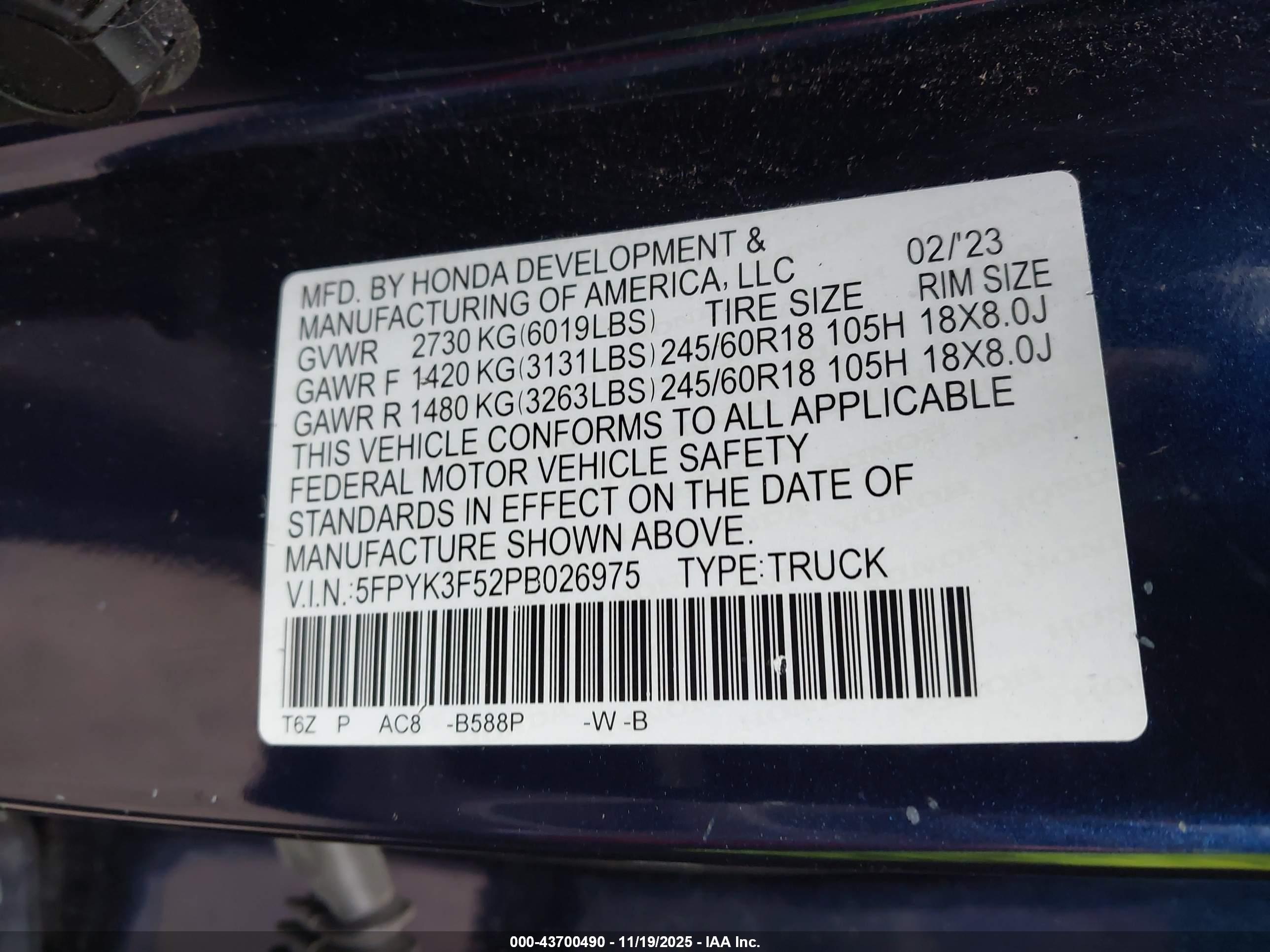 HONDA RIDGELINE image 9