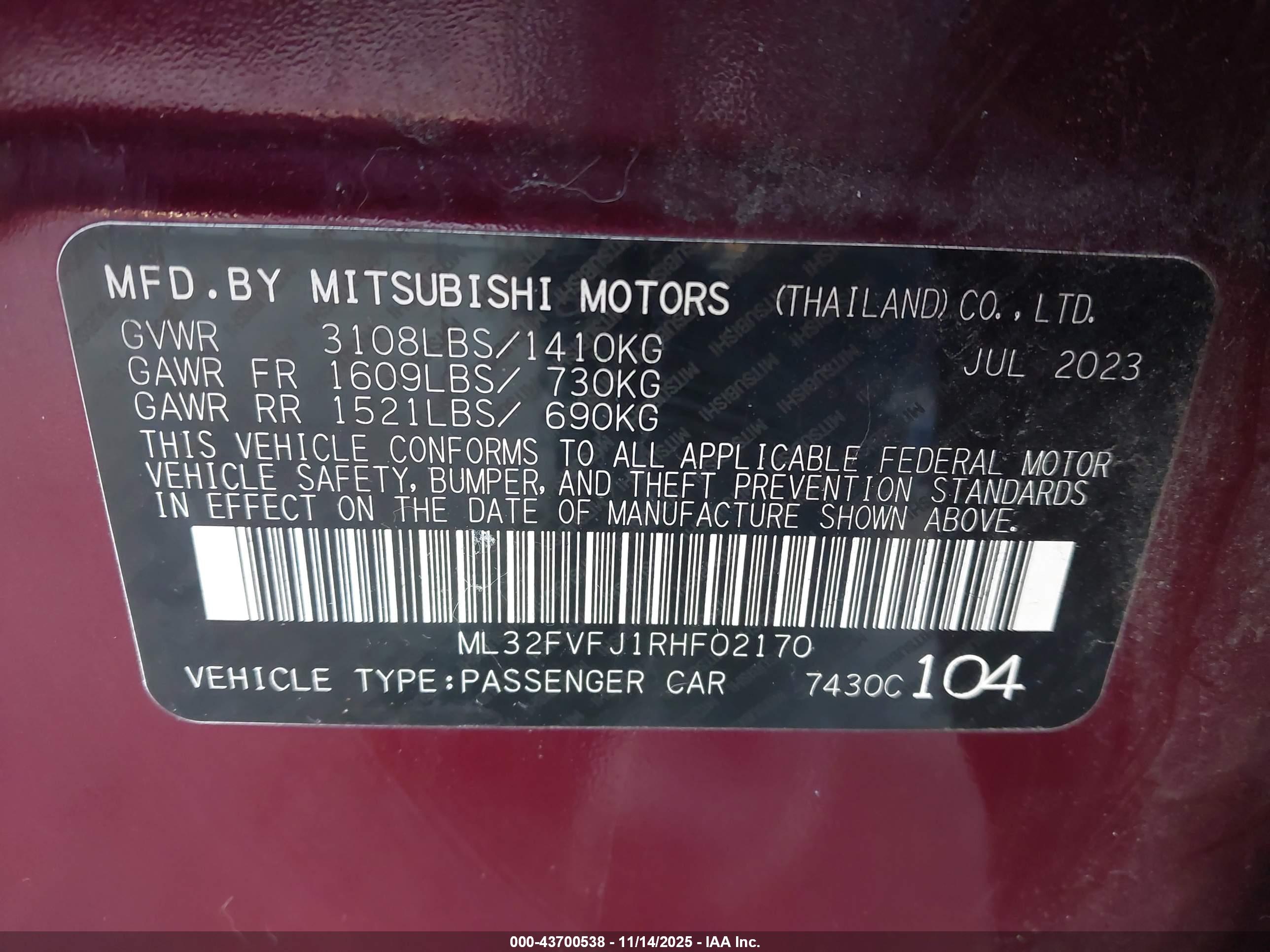 MITSUBISHI MIRAGE image 9