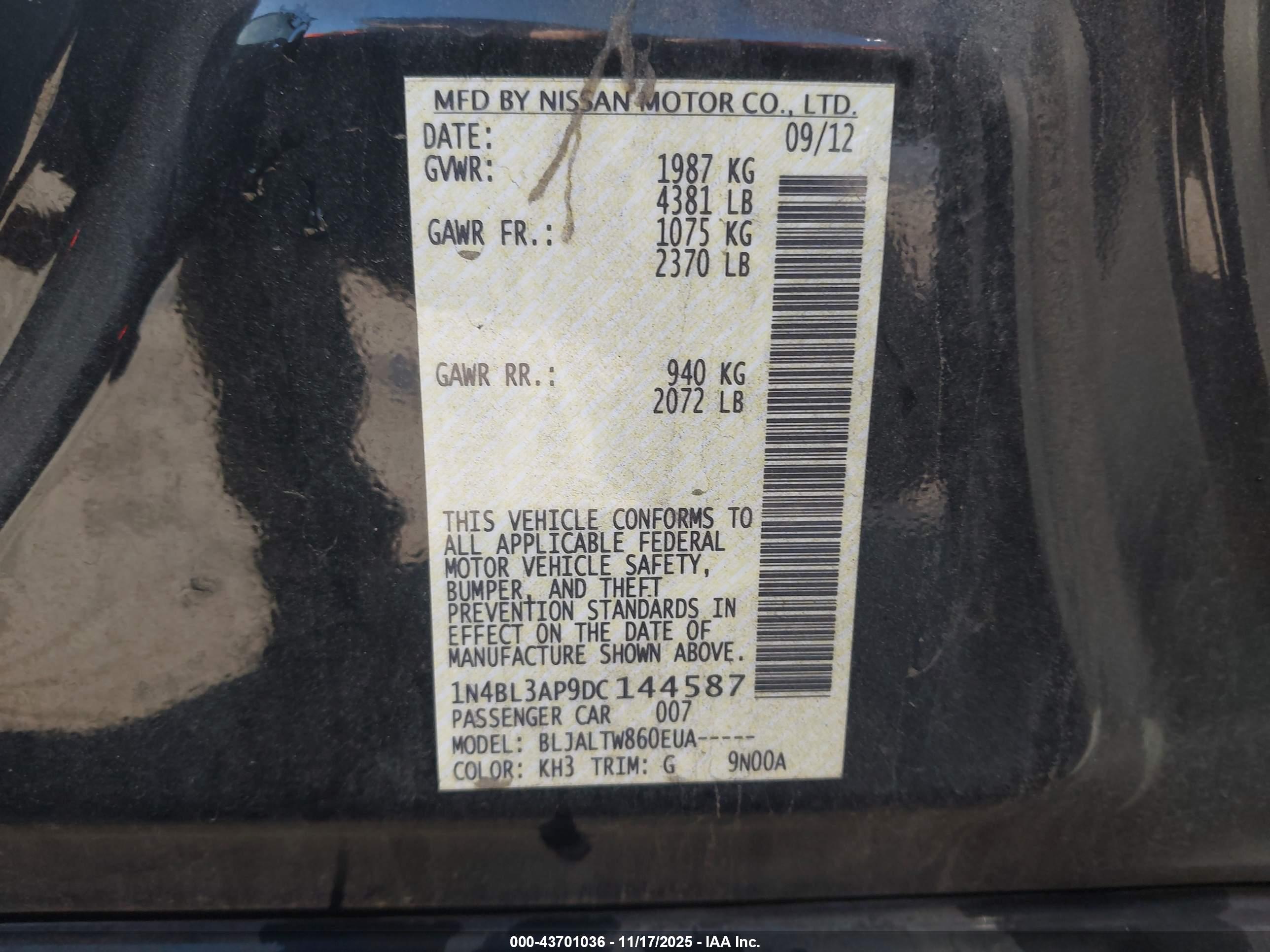 NISSAN ALTIMA image 9