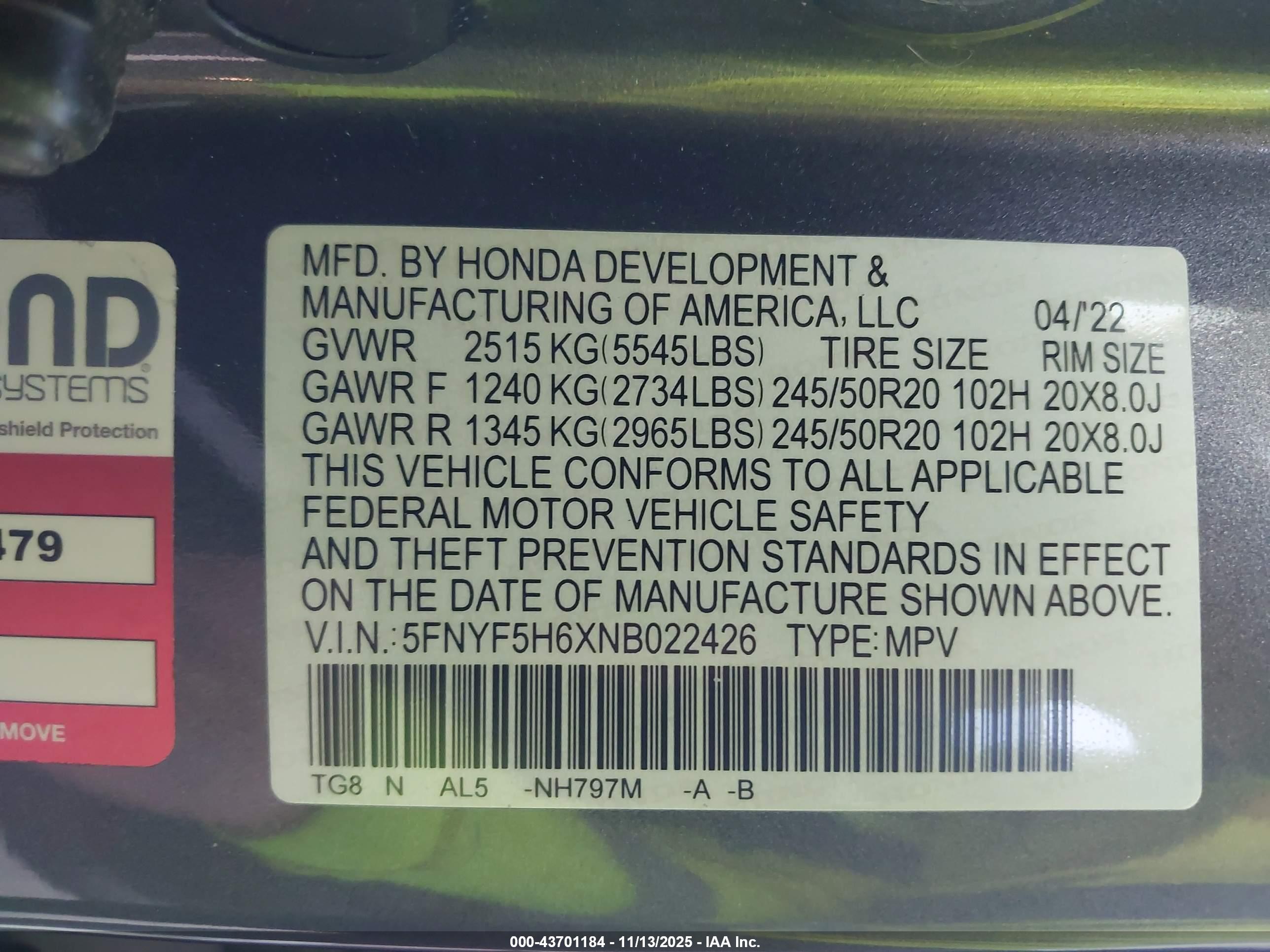 HONDA PILOT image 9