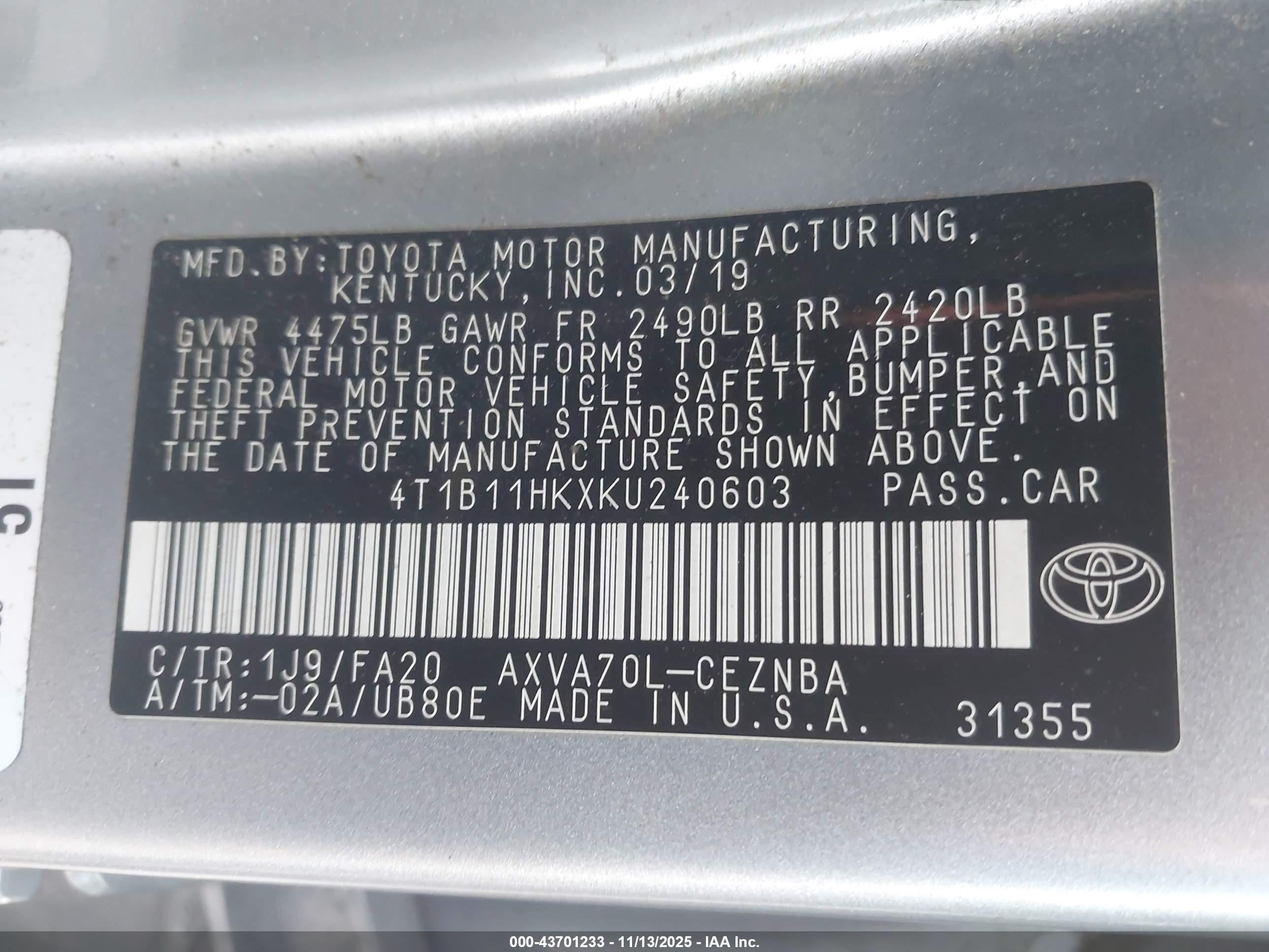 TOYOTA CAMRY image 9
