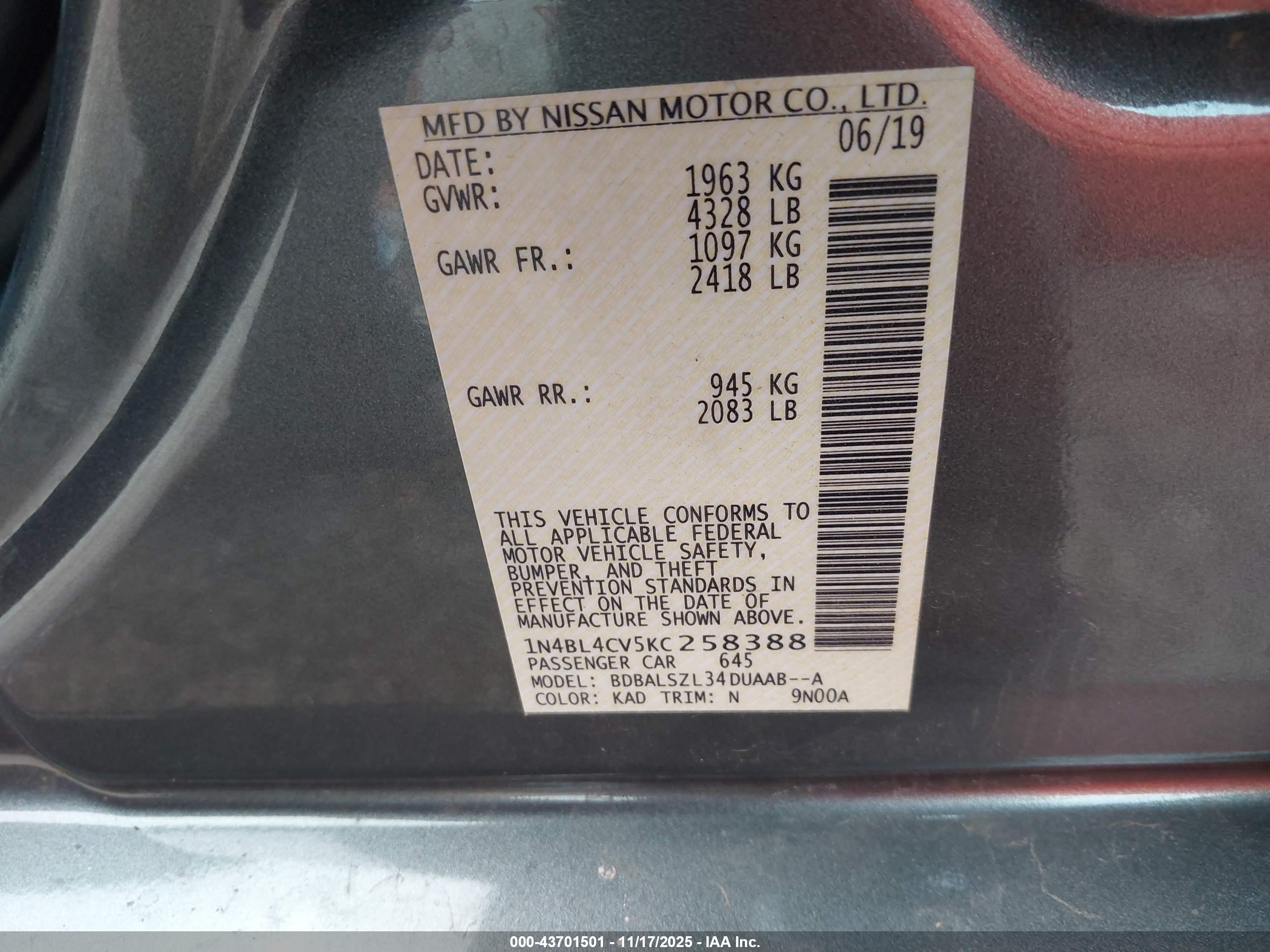 NISSAN ALTIMA image 9