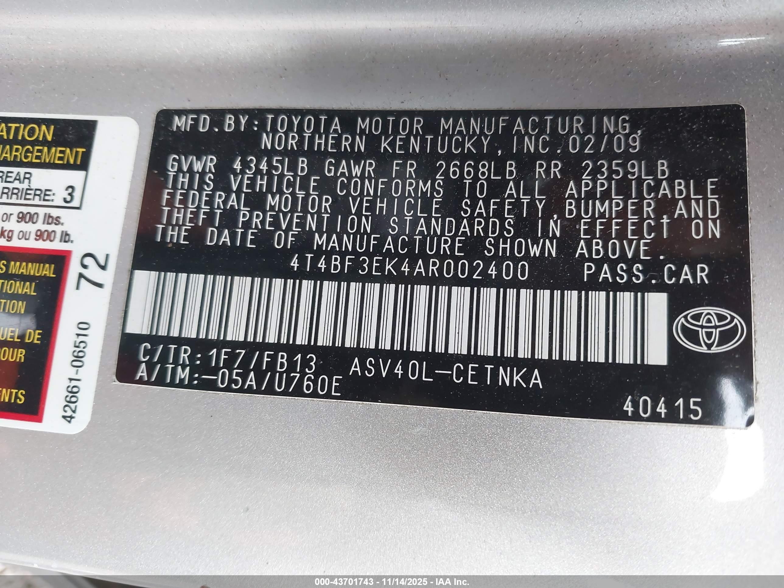 TOYOTA CAMRY image 9