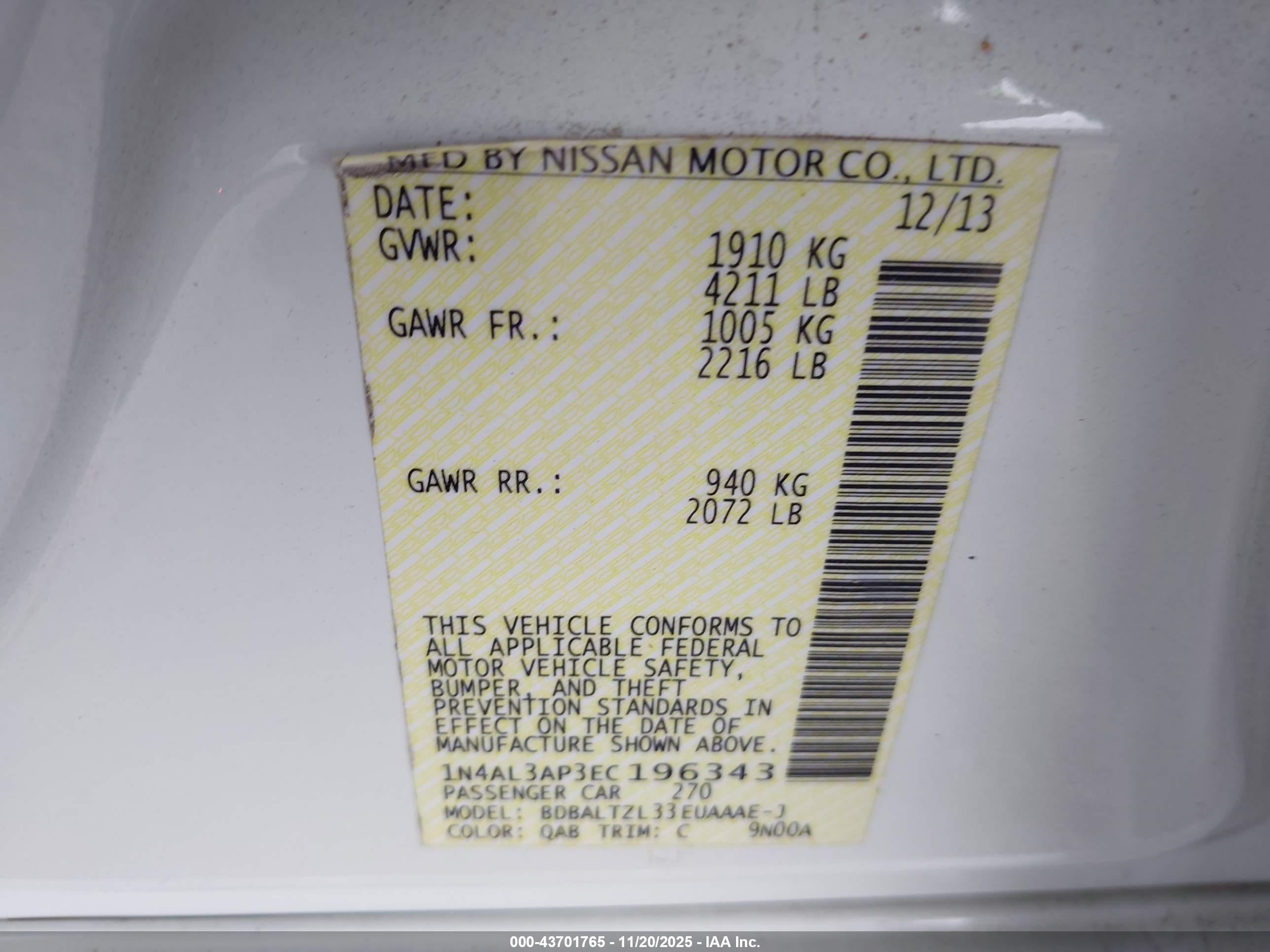 NISSAN ALTIMA image 9