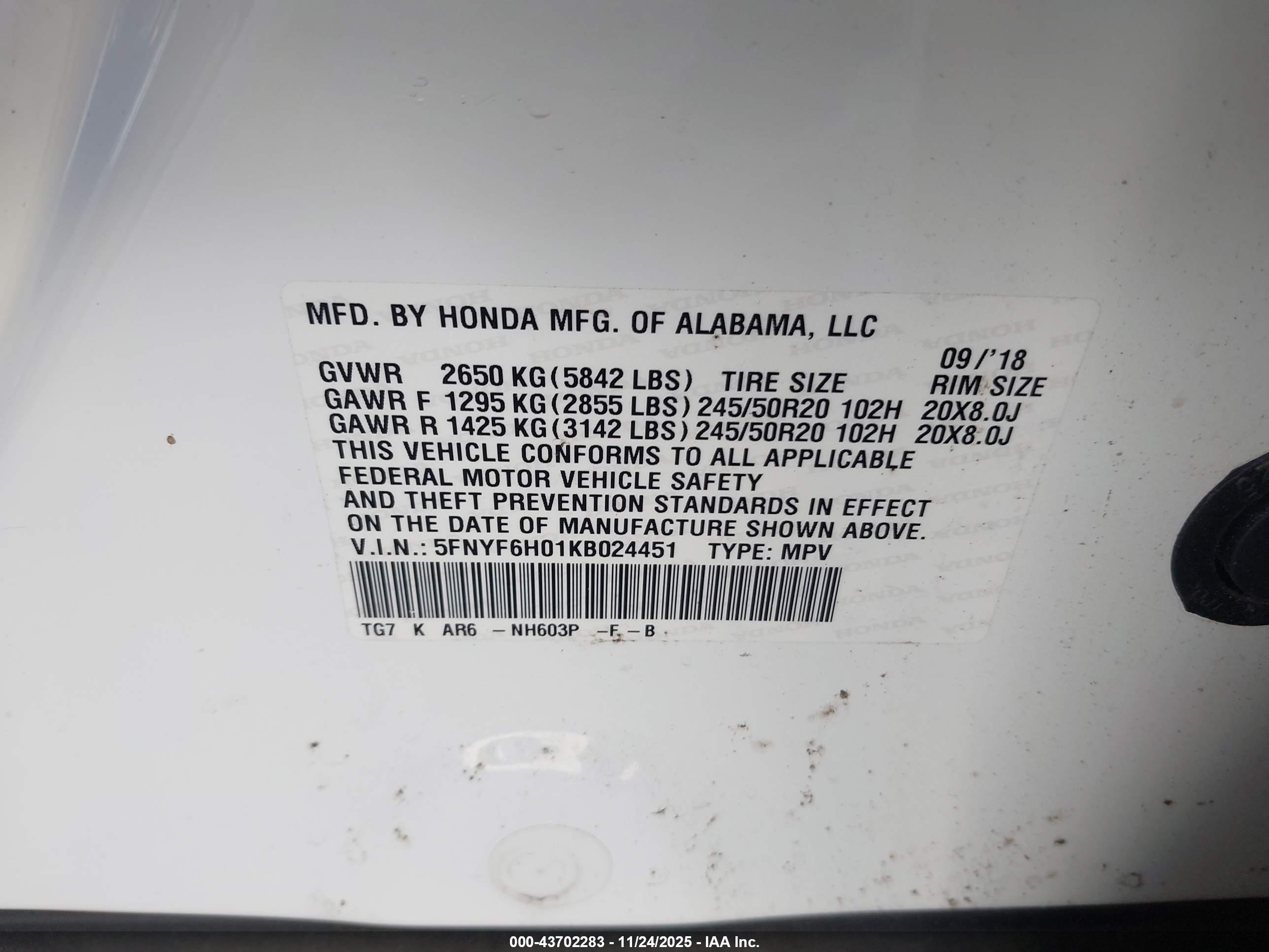 HONDA PILOT image 9
