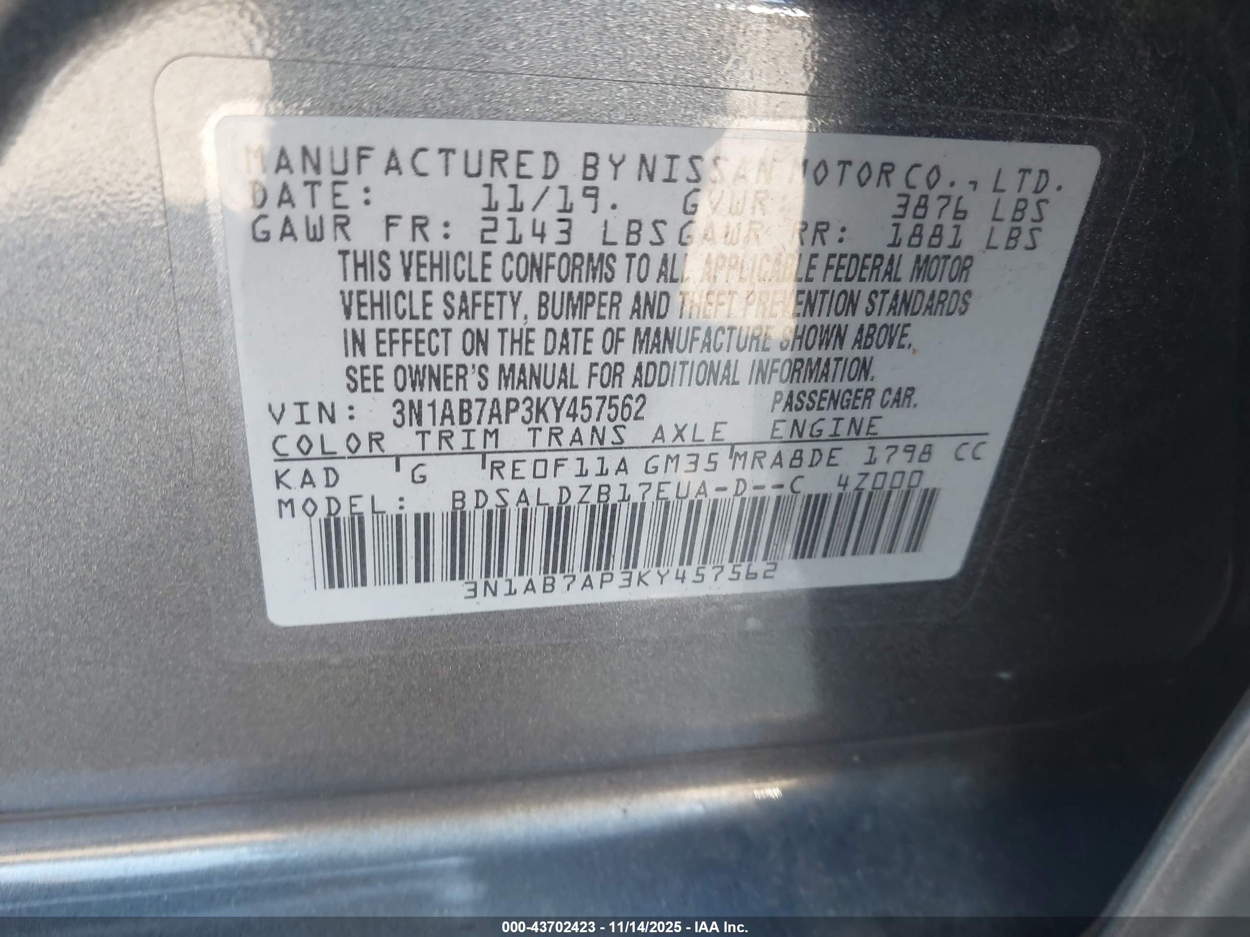 NISSAN SENTRA image 9