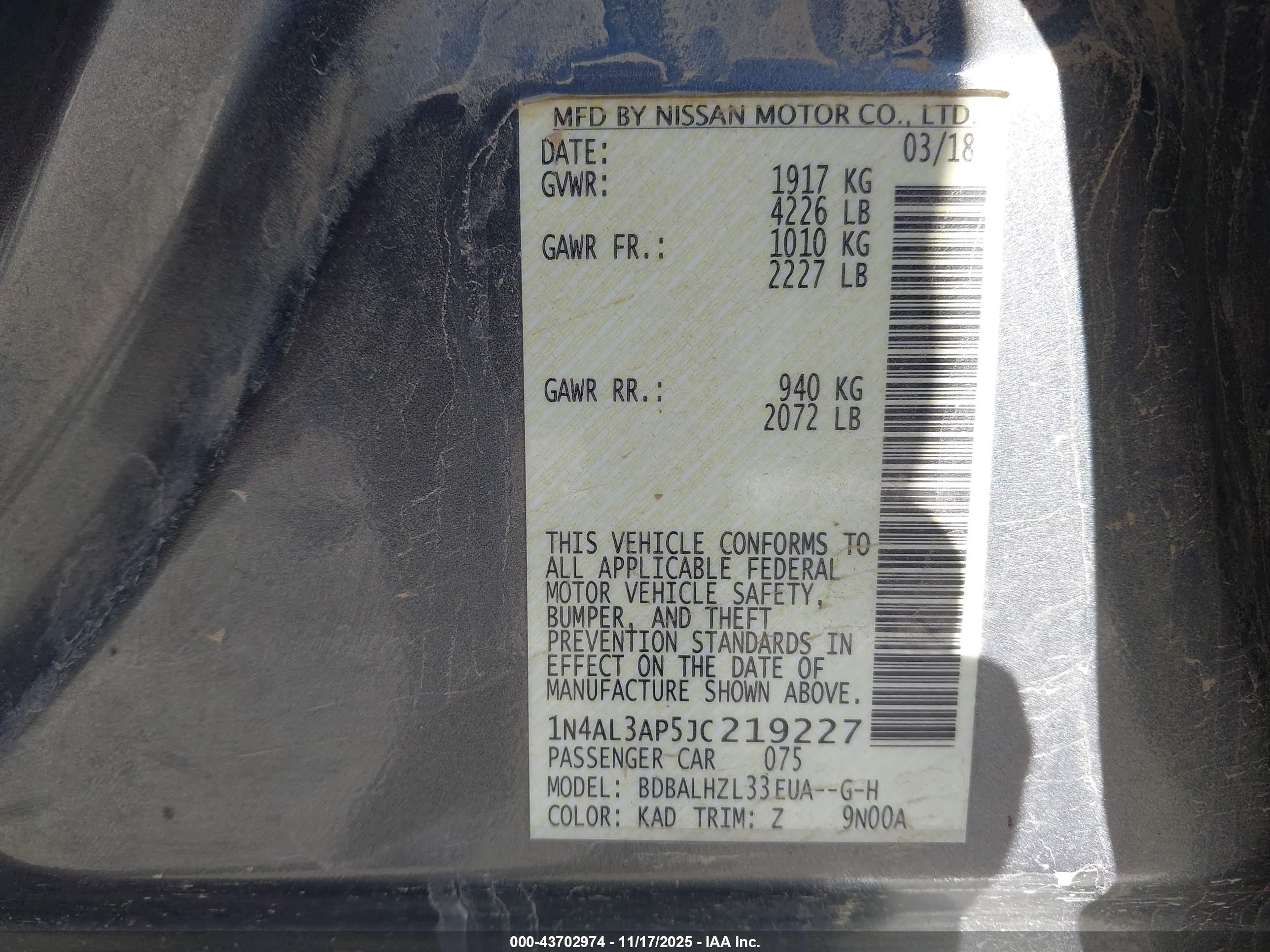 NISSAN ALTIMA image 9