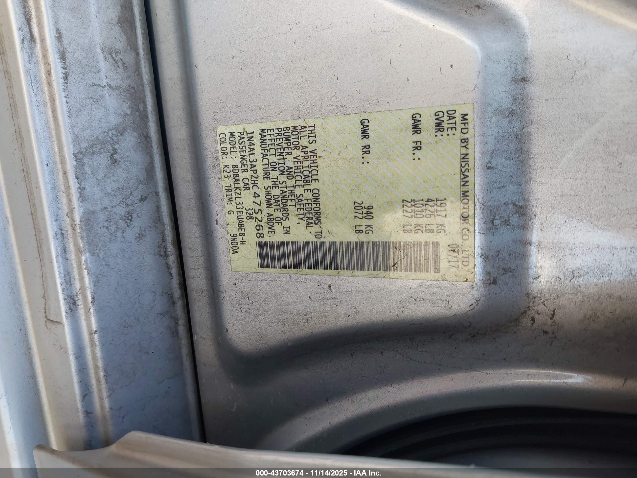 NISSAN ALTIMA image 9