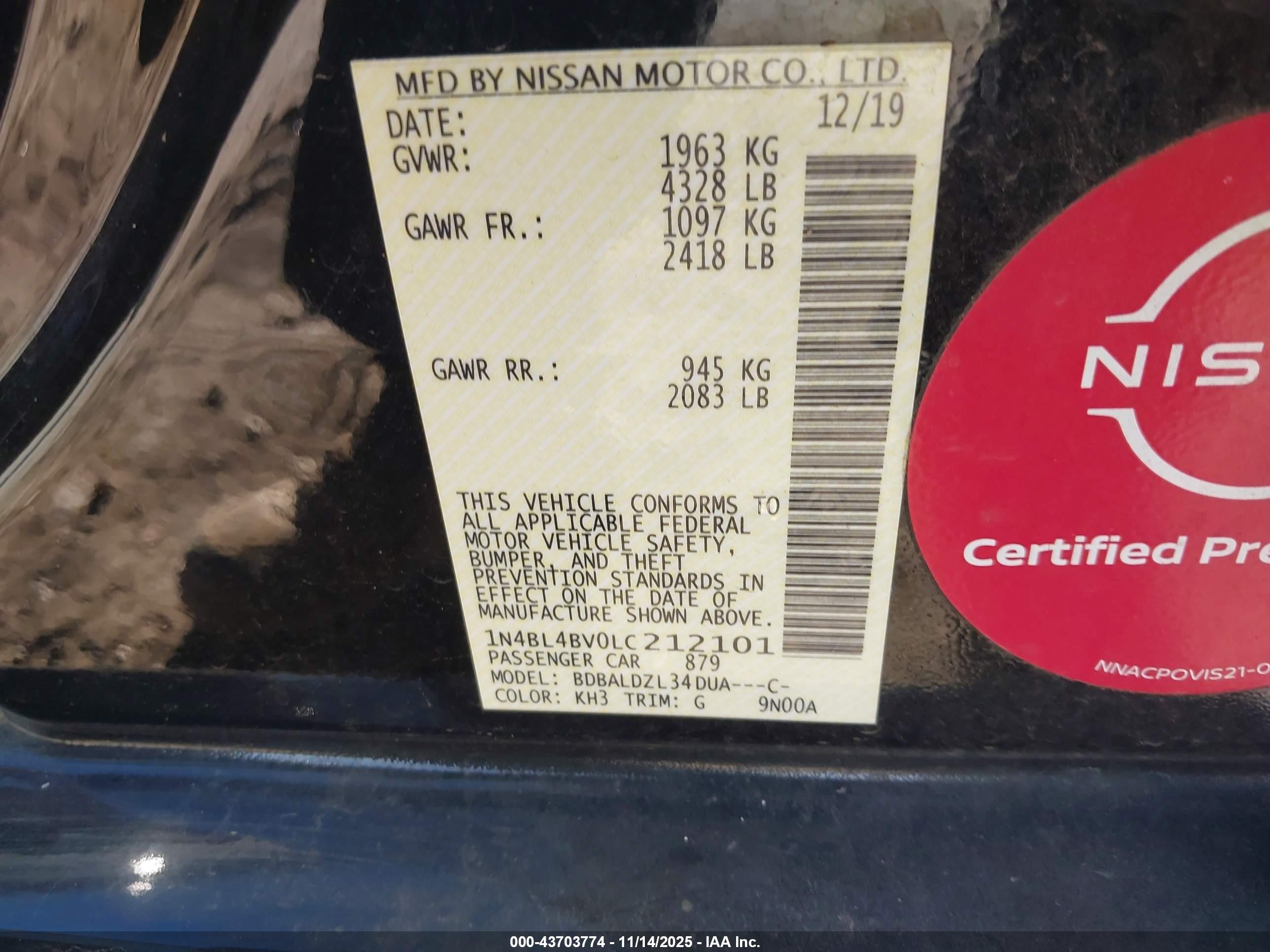 NISSAN ALTIMA image 9