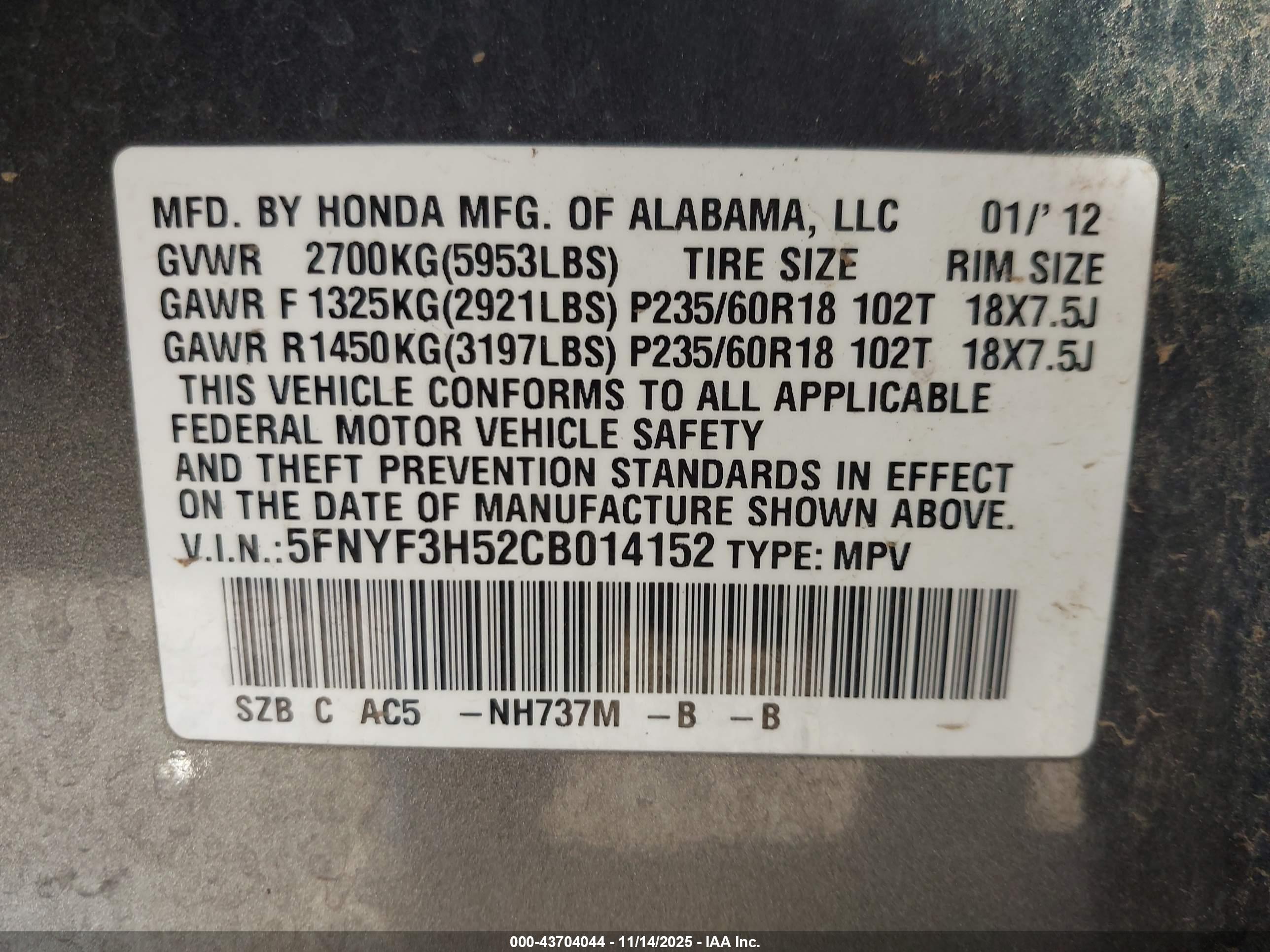 HONDA PILOT image 9