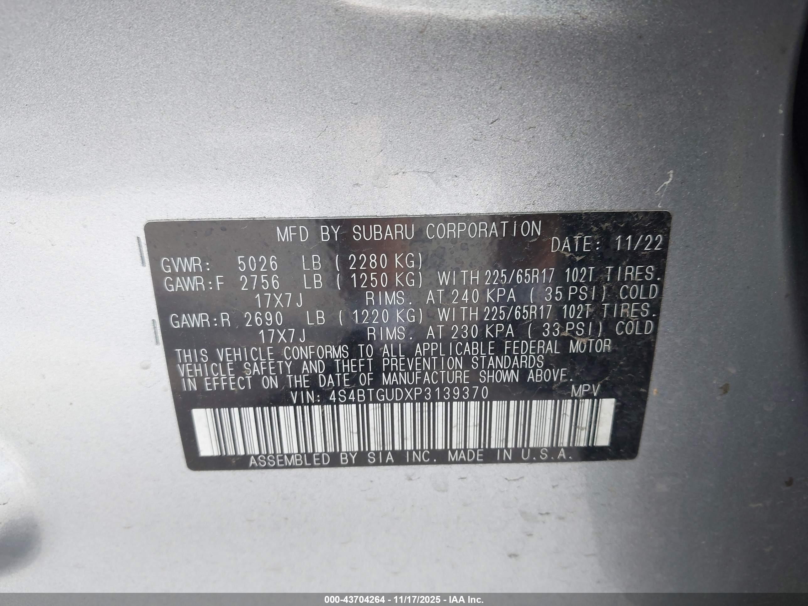 SUBARU OUTBACK image 9