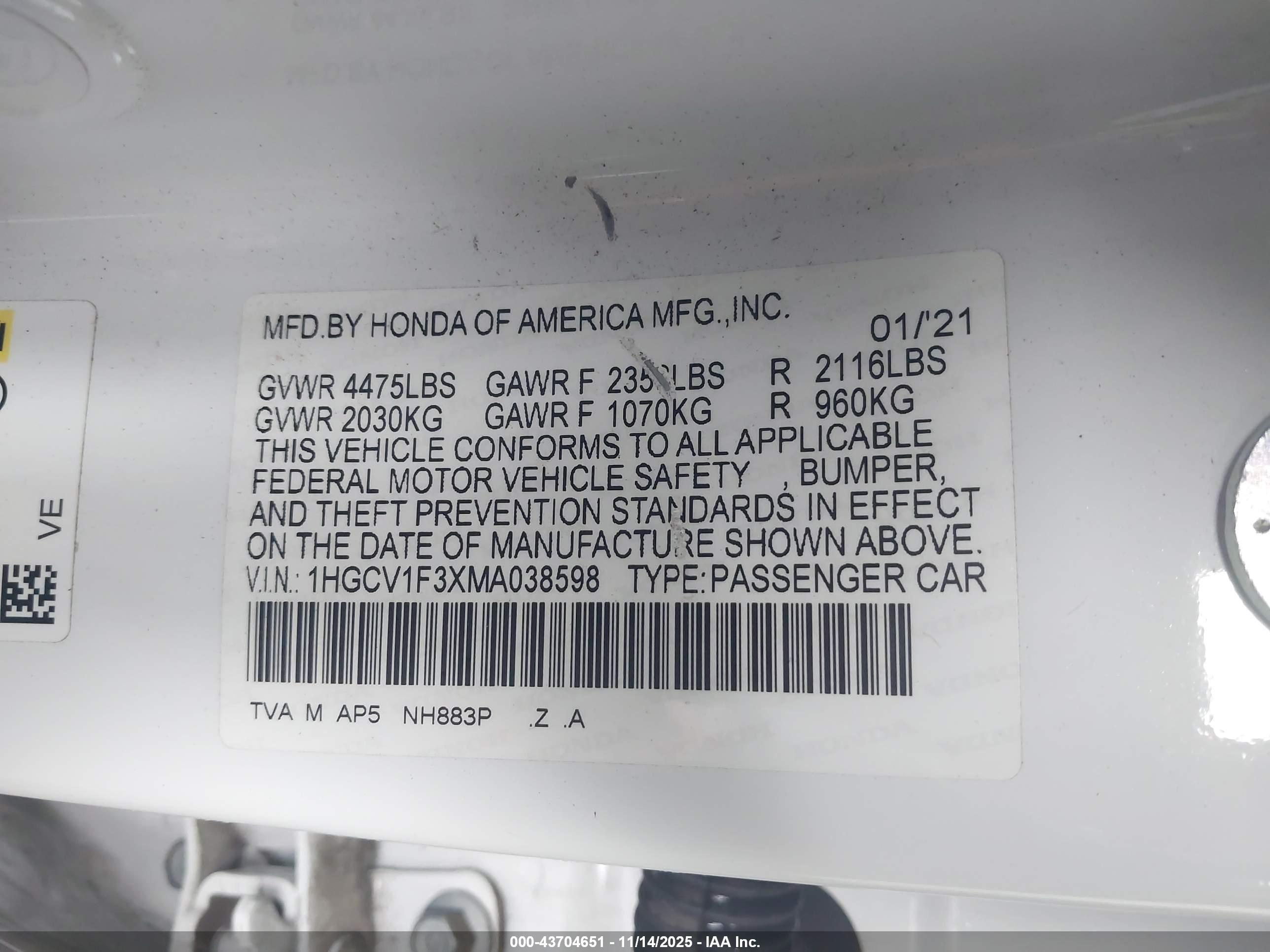HONDA ACCORD image 9