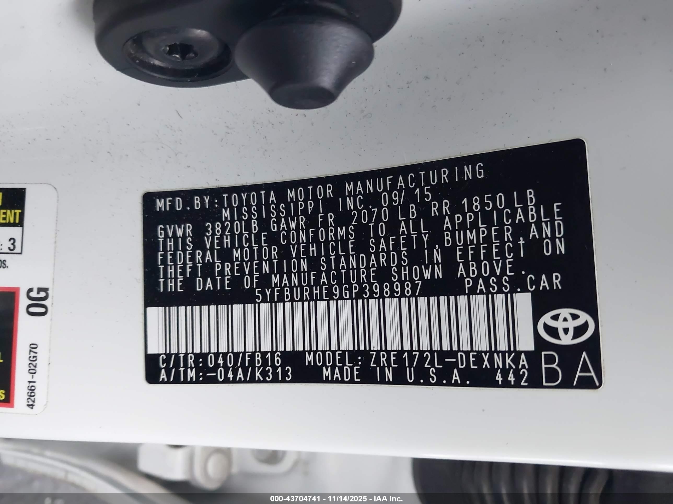 TOYOTA COROLLA image 9