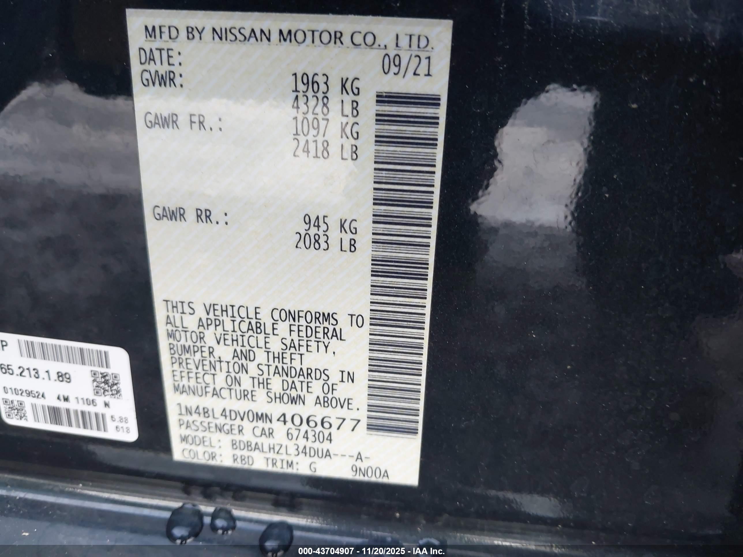 NISSAN ALTIMA image 9