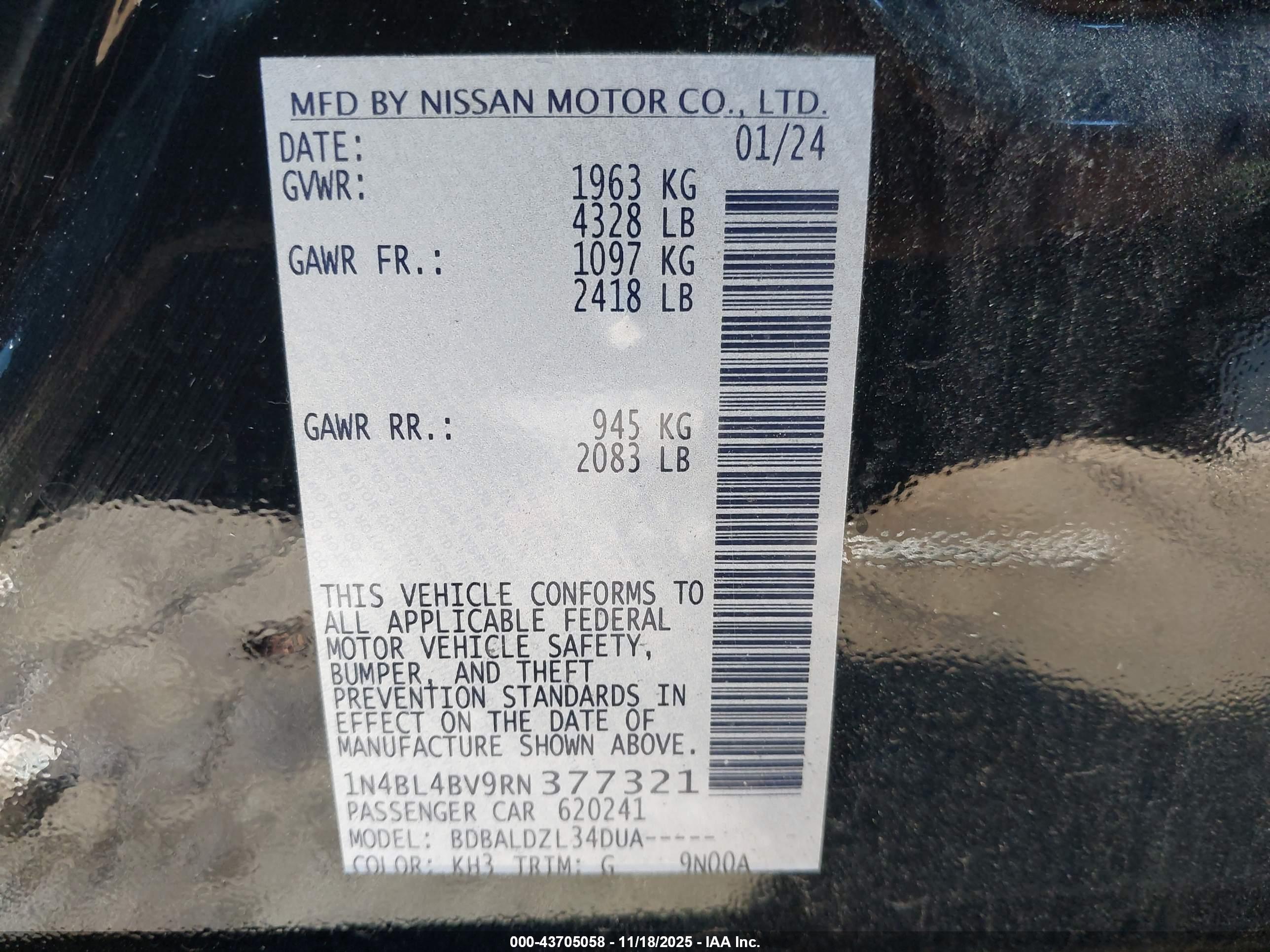NISSAN ALTIMA image 9
