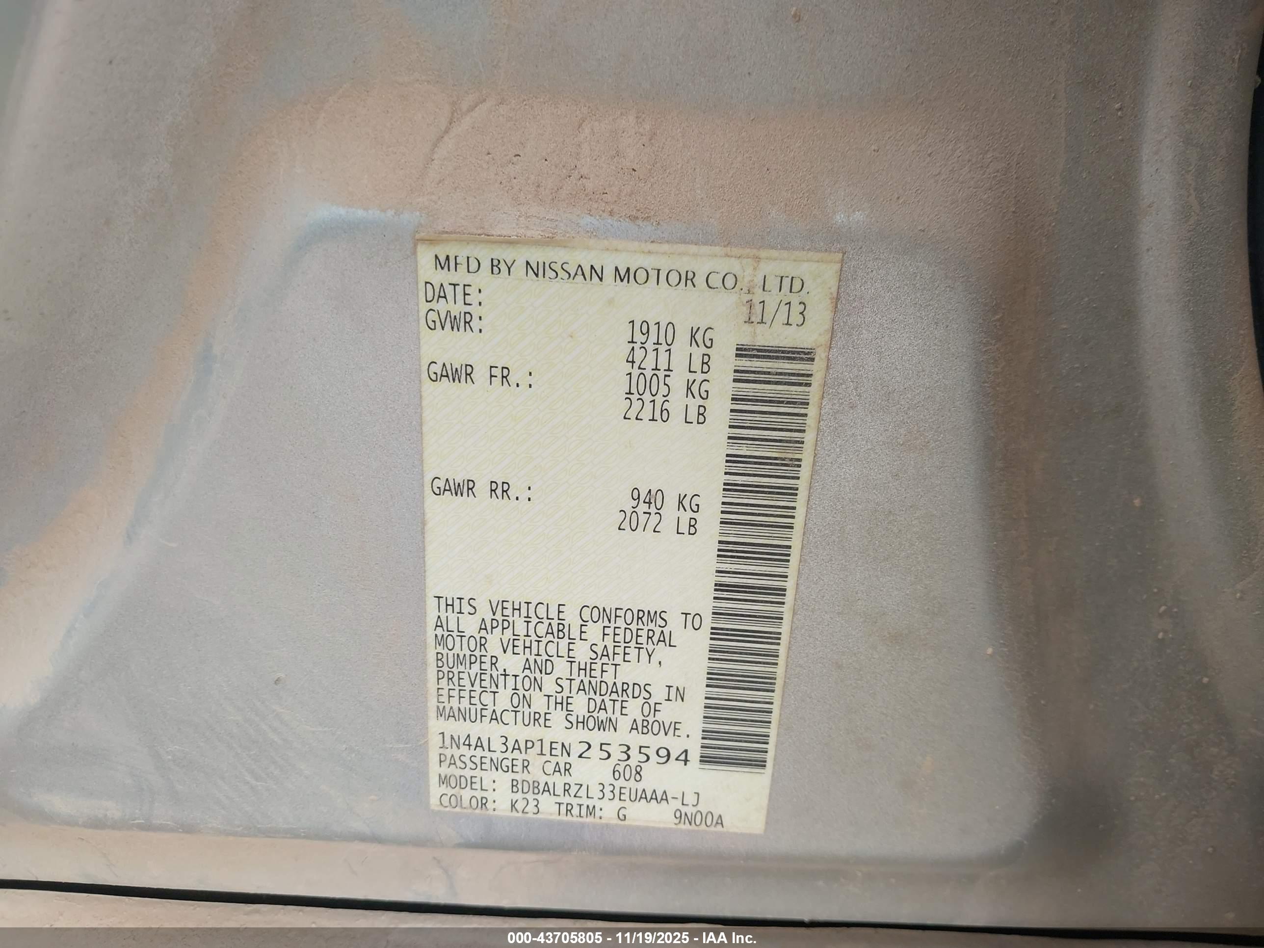 NISSAN ALTIMA image 9