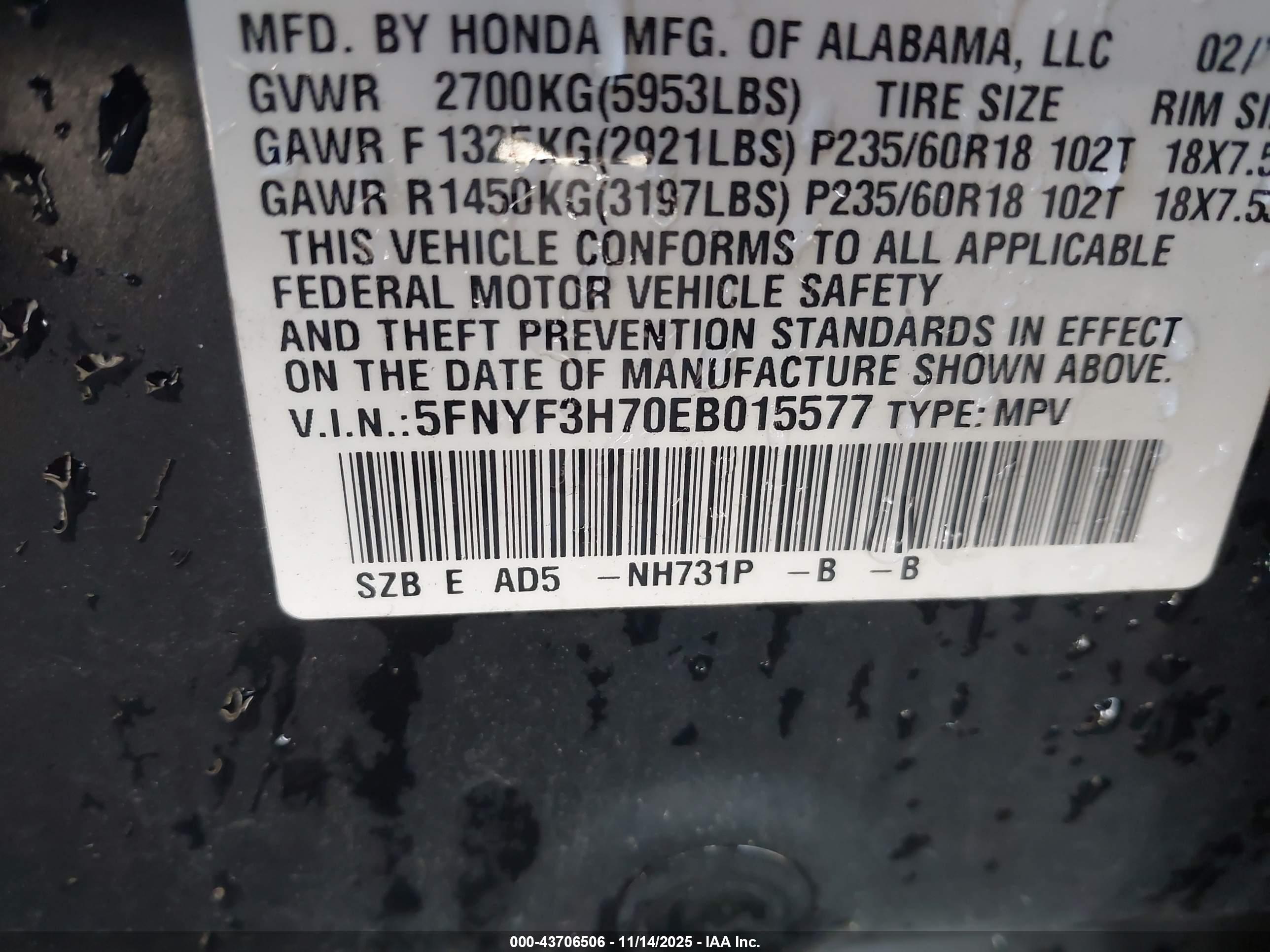 HONDA PILOT image 9