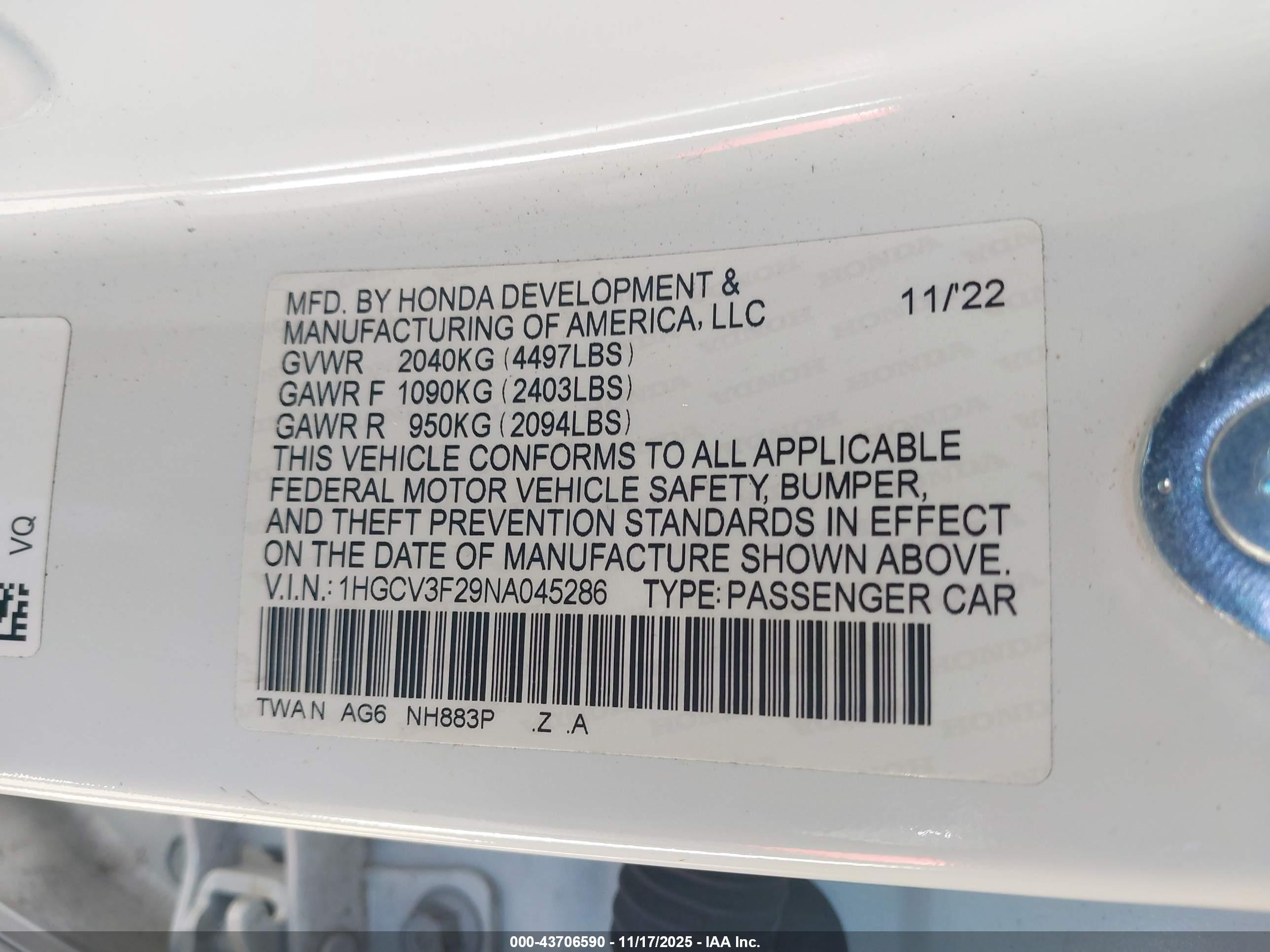 HONDA ACCORD image 9
