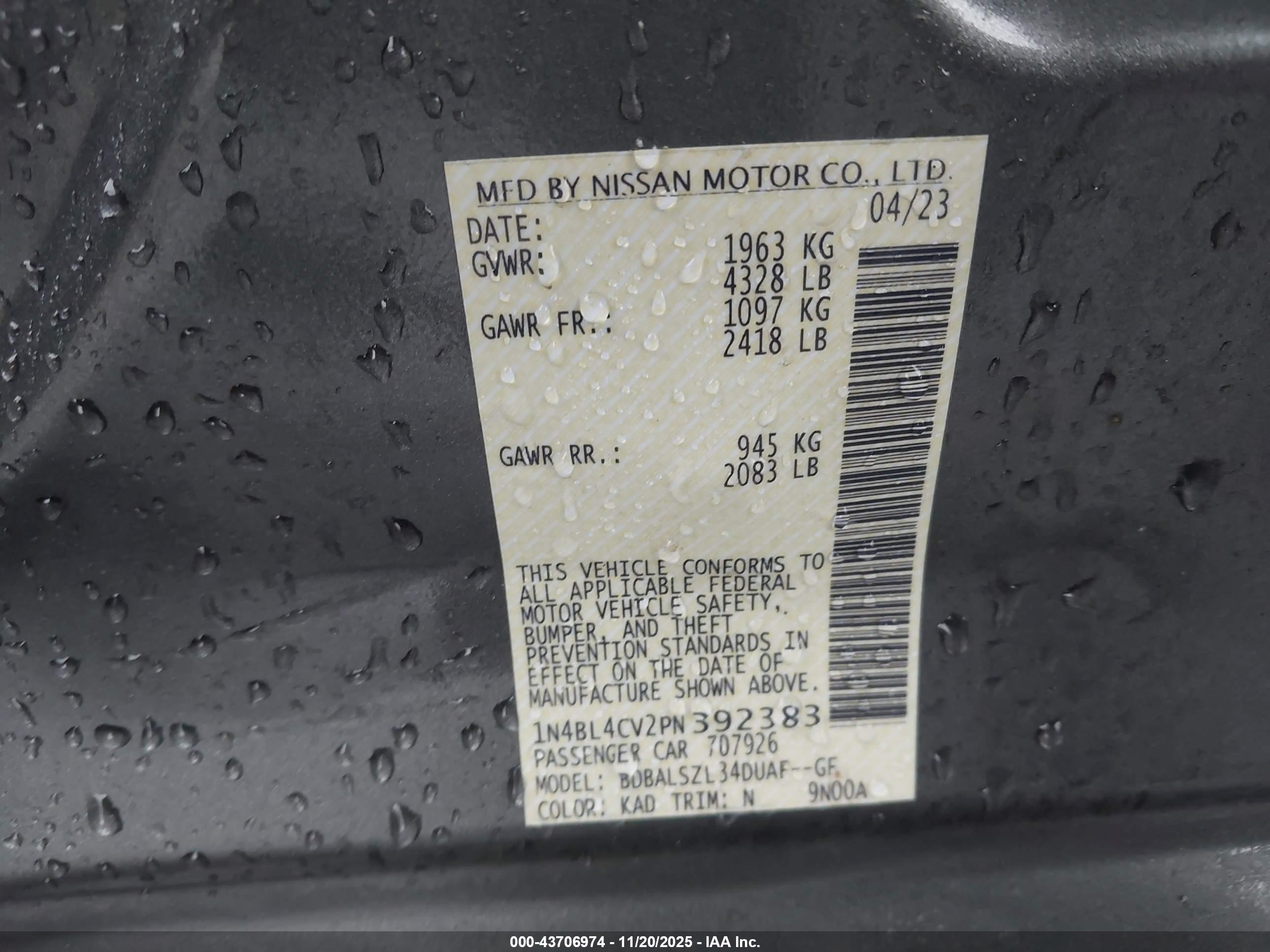 NISSAN ALTIMA image 9